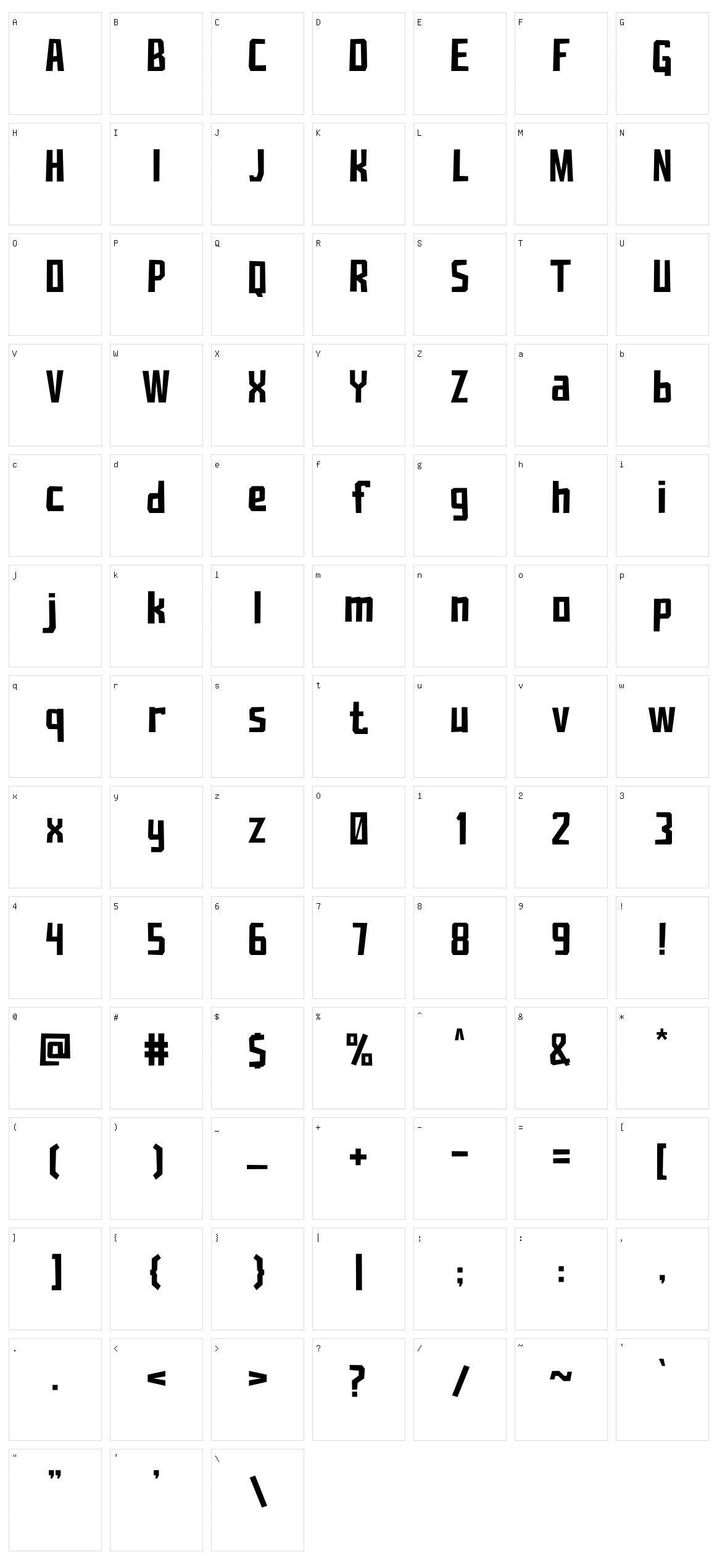 Hawainas Character Set