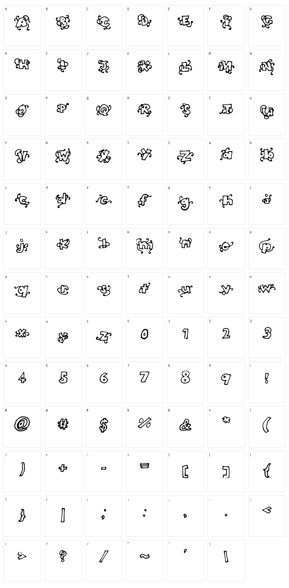 Head in the Clouds Character Set