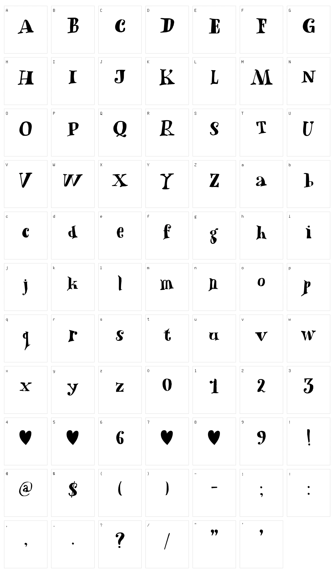 Heartsome Character Set