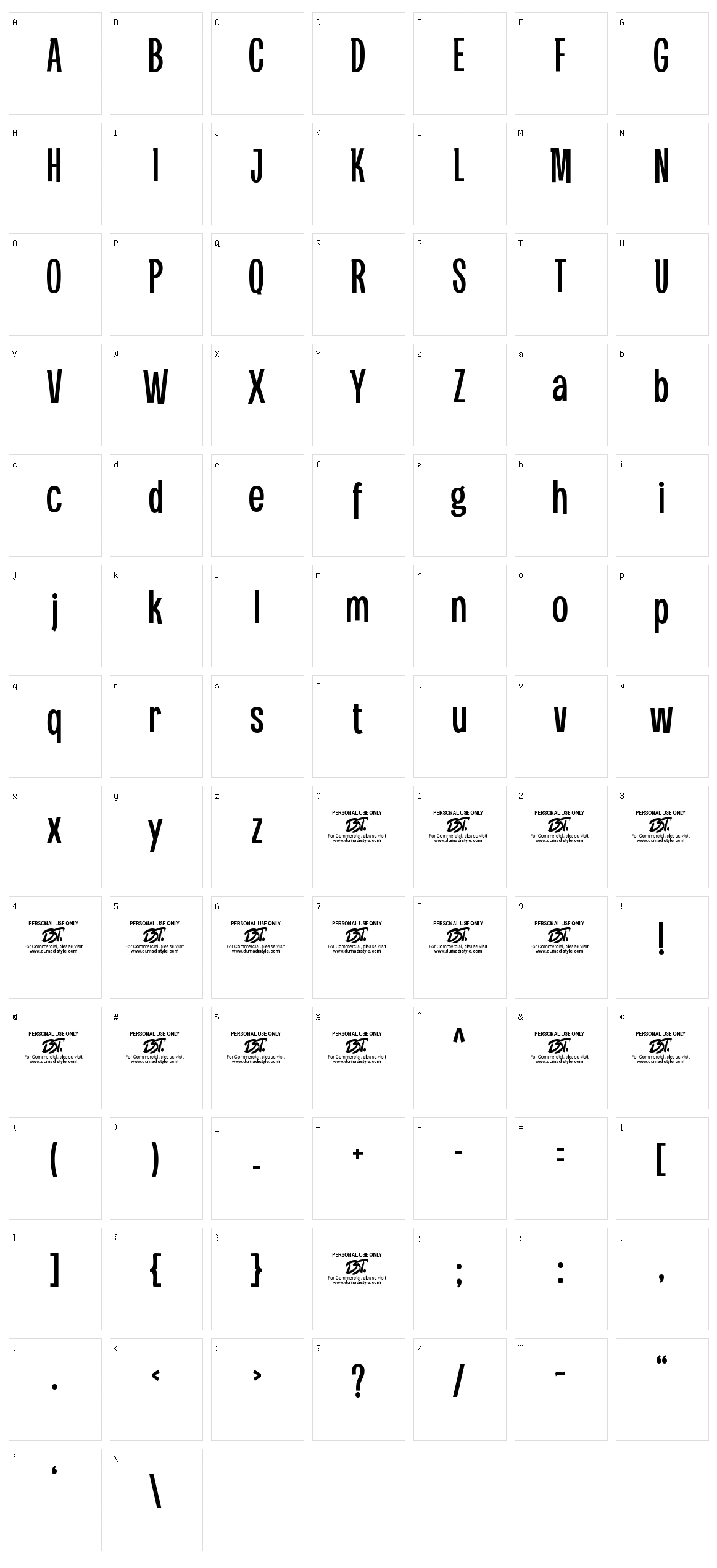 Hegaris Character Set