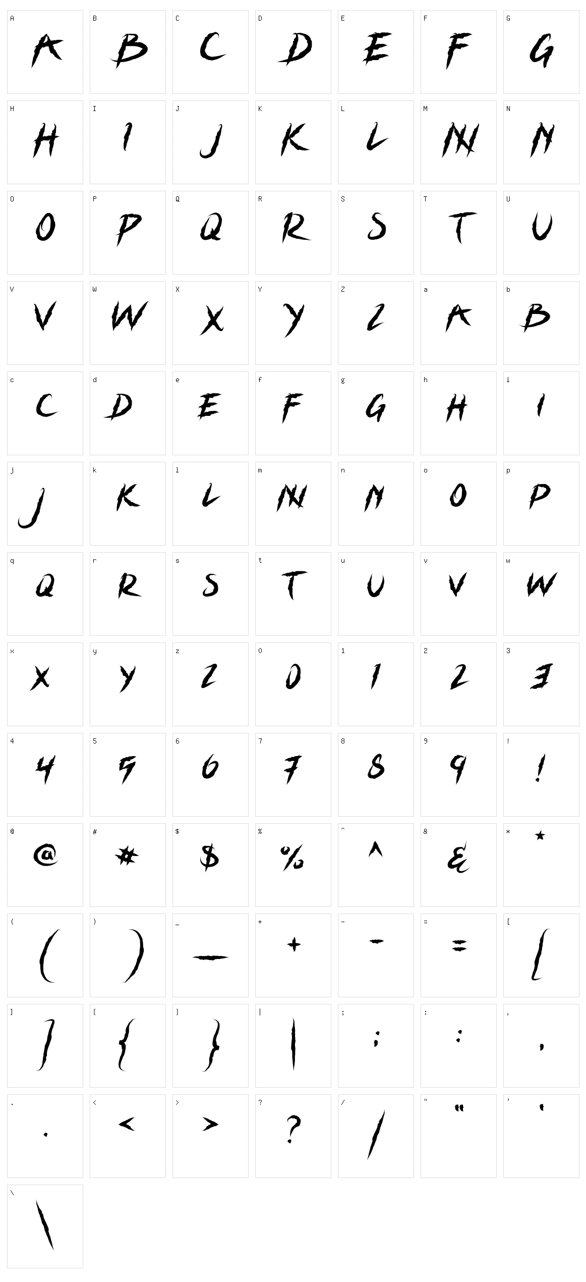 Grizzly Attack Character Set