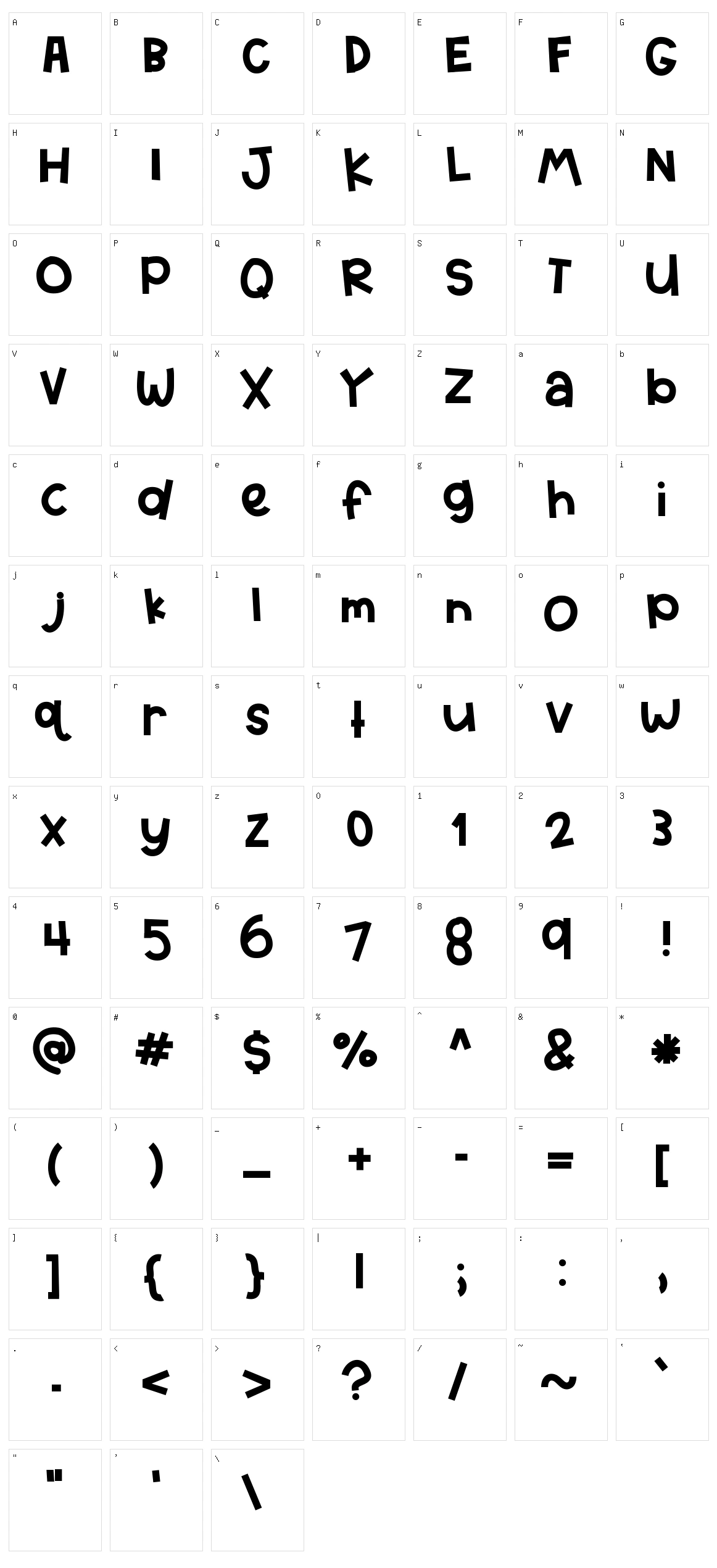 Hello Texas Character Set