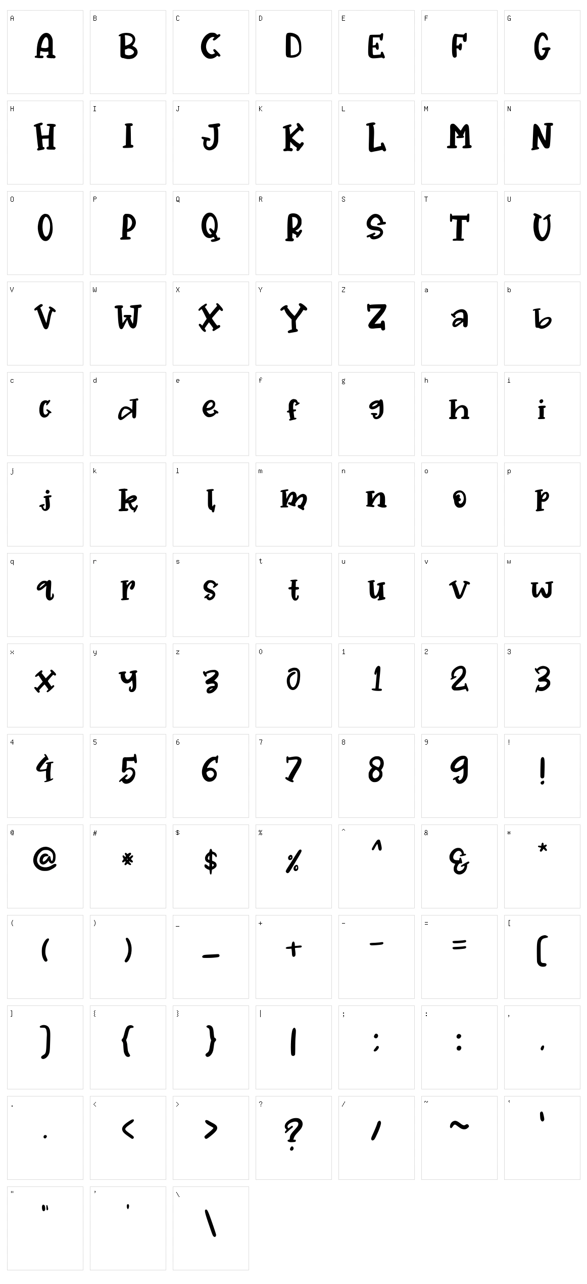 Hellobola Character Set