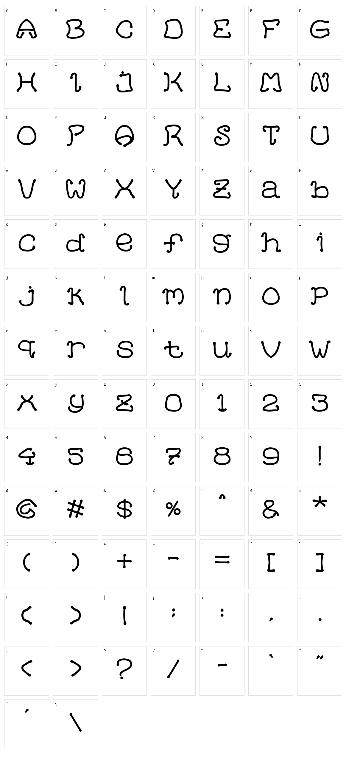 HelloCat Character Set