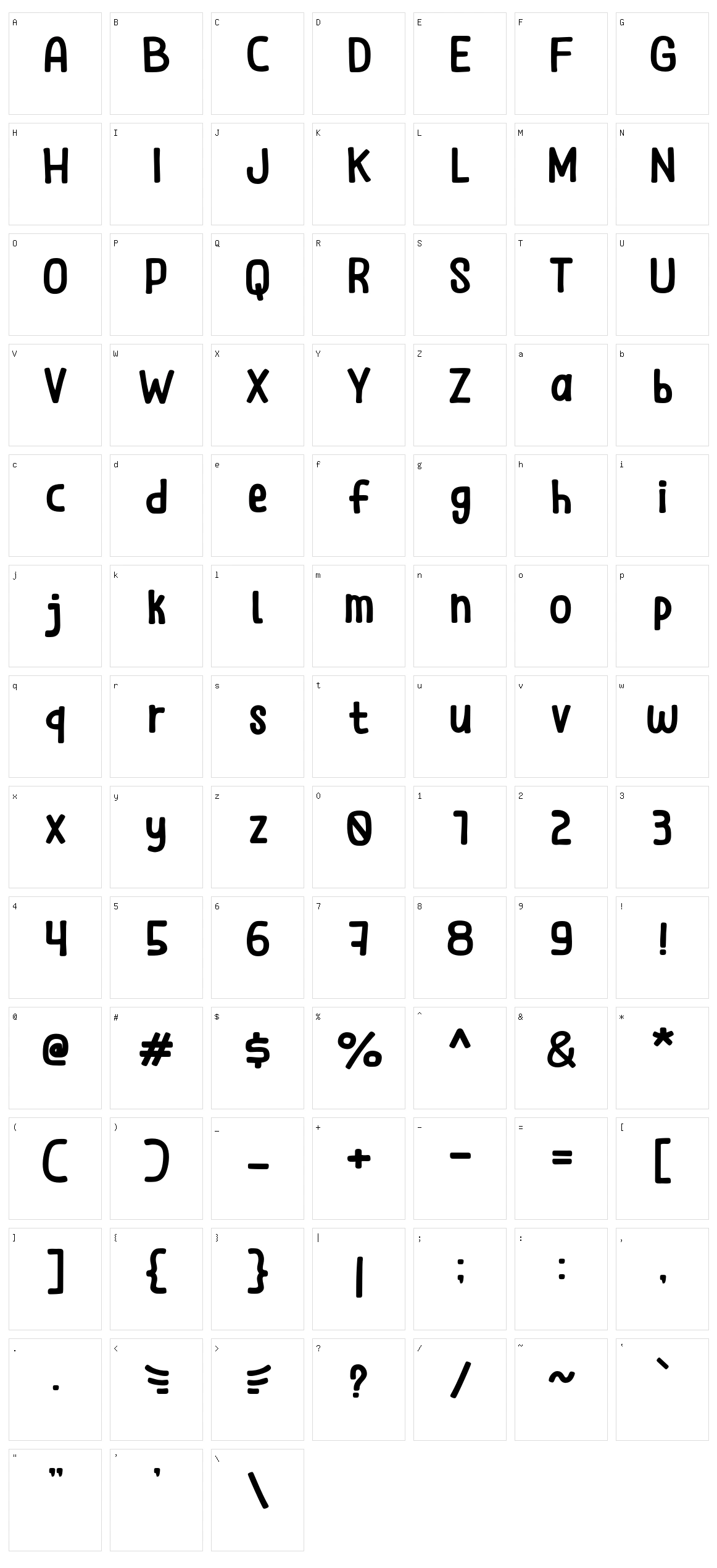 Help Alex Character Set