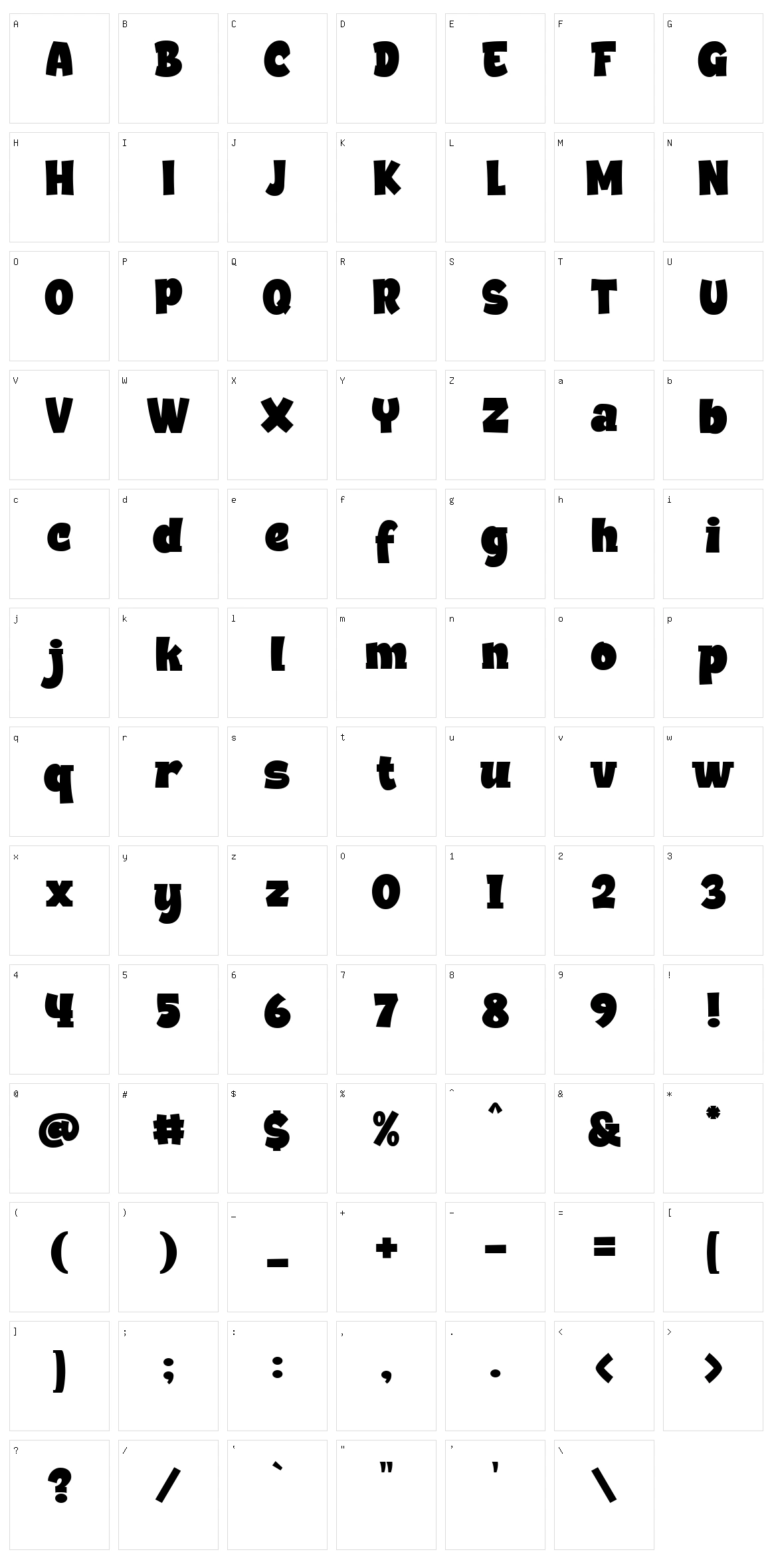 Helsky Character Set