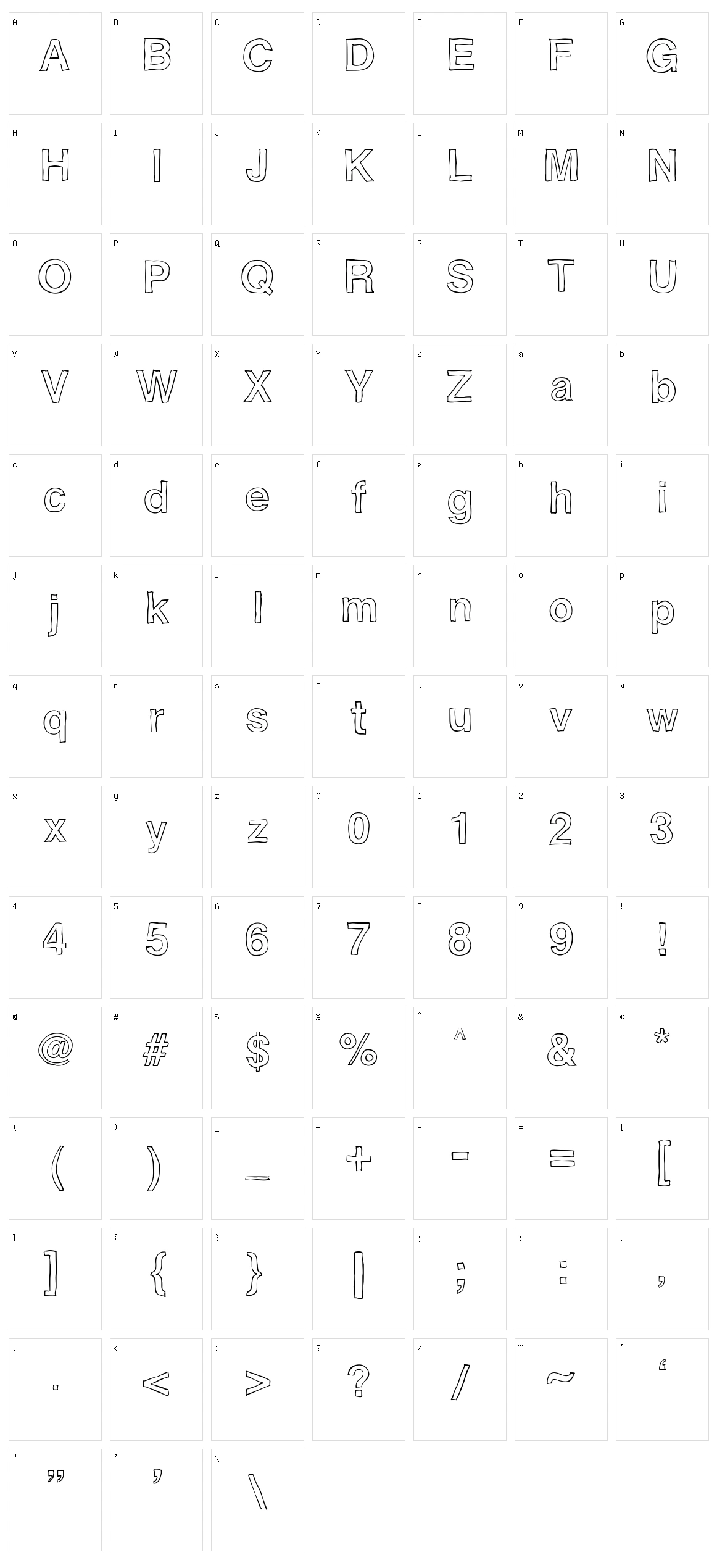 Helvetidoodle by Ed T Character Set