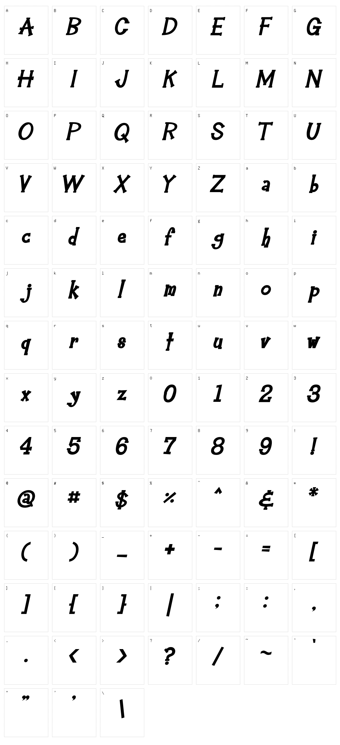 Hey Alfred Character Set