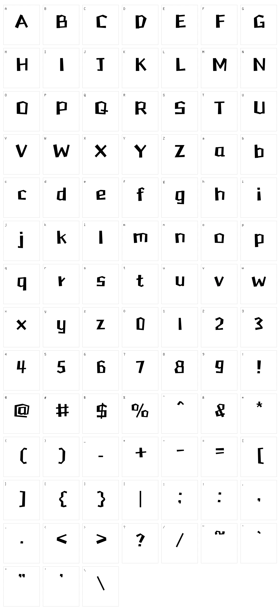 HF Growing Character Set