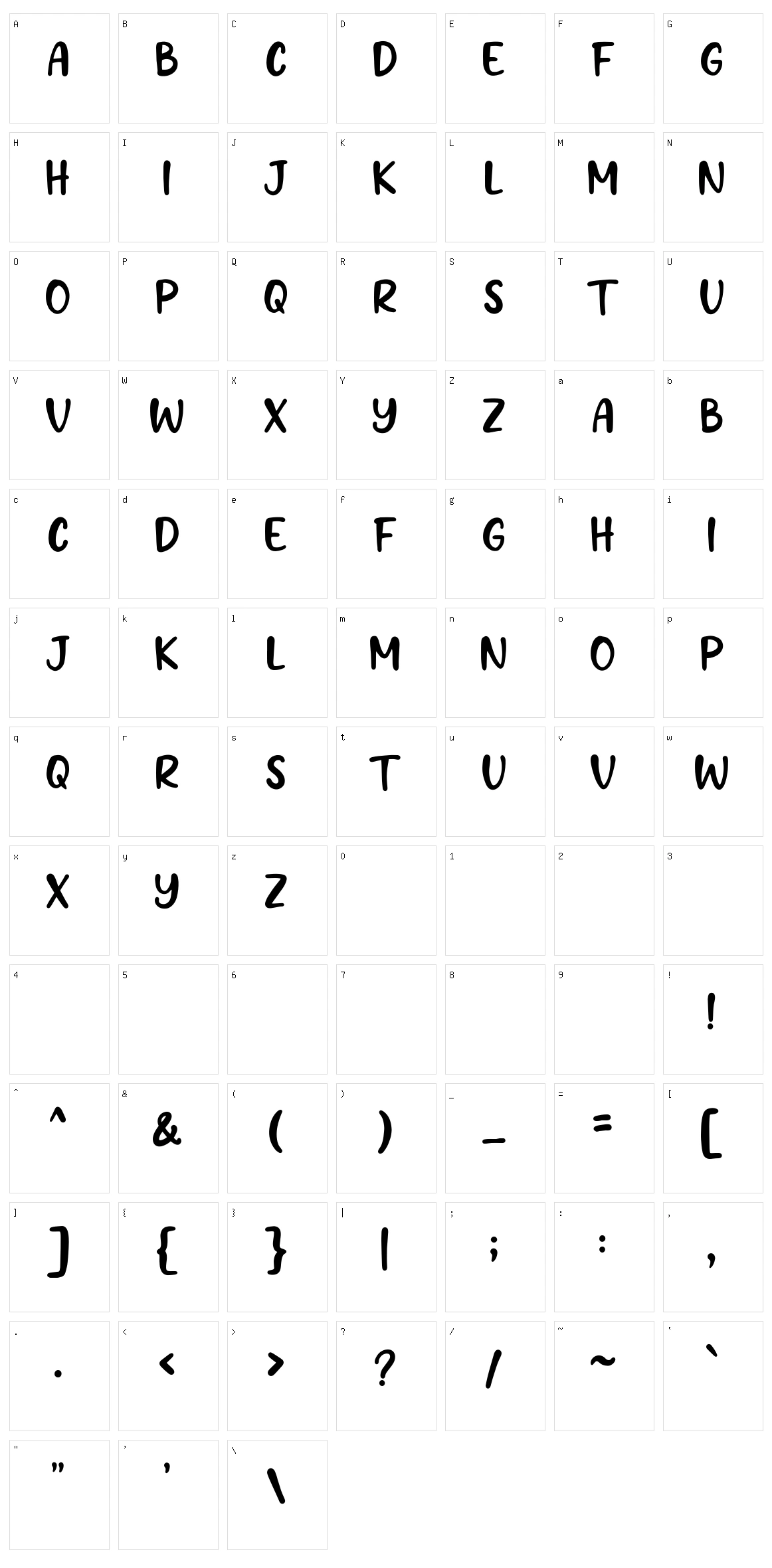 Hoecake Character Set