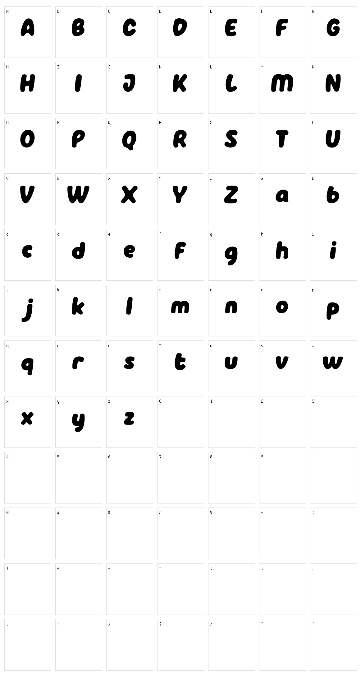 Hola Zozo Character Set