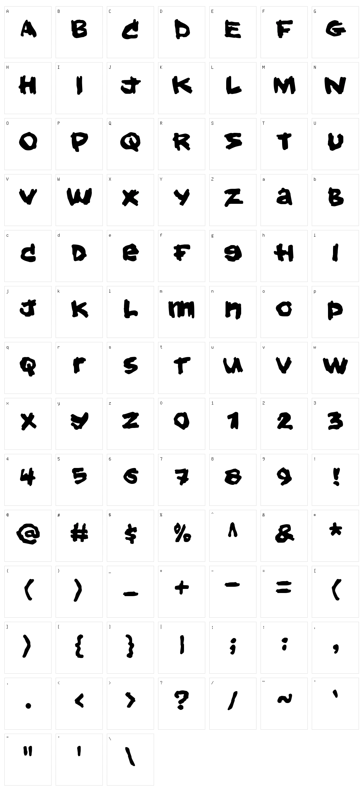 Hold your breath Character Set