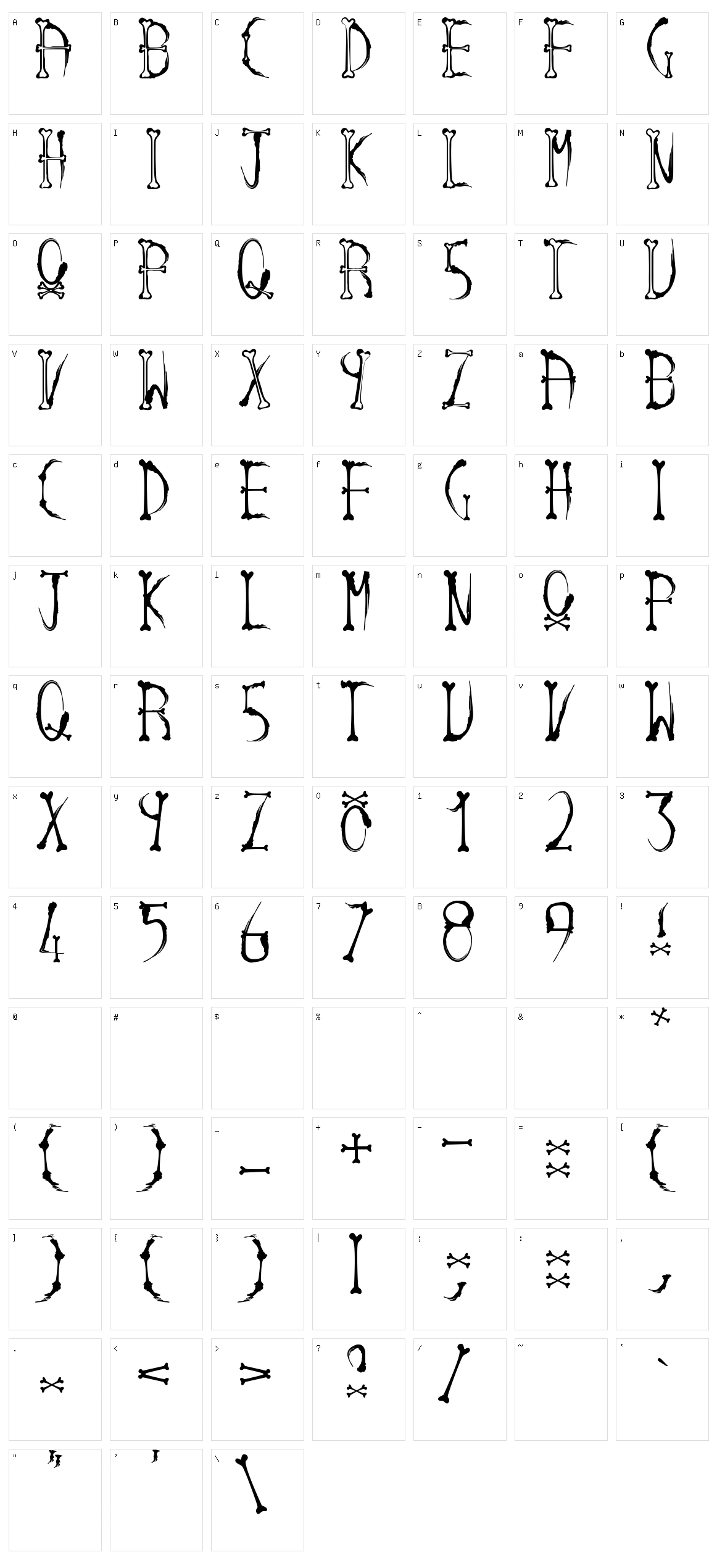 Ink And Bones Character Set