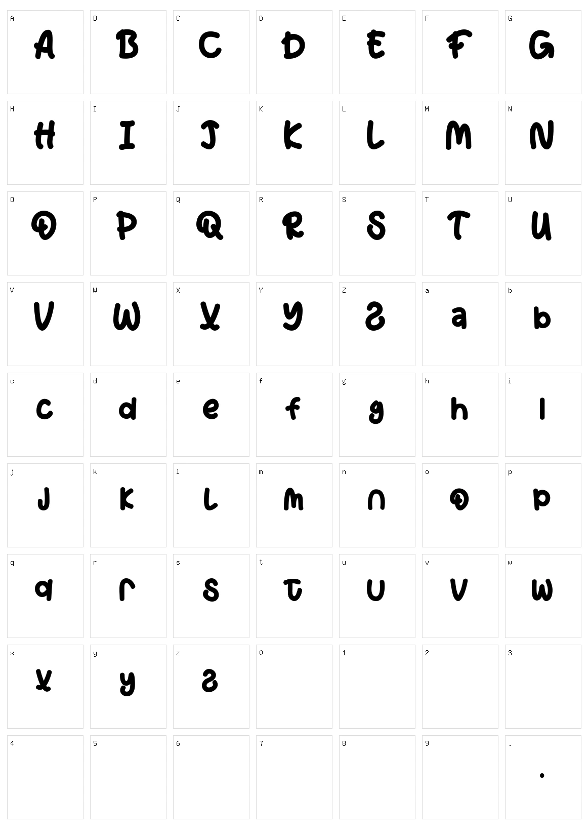 Honey Character Set