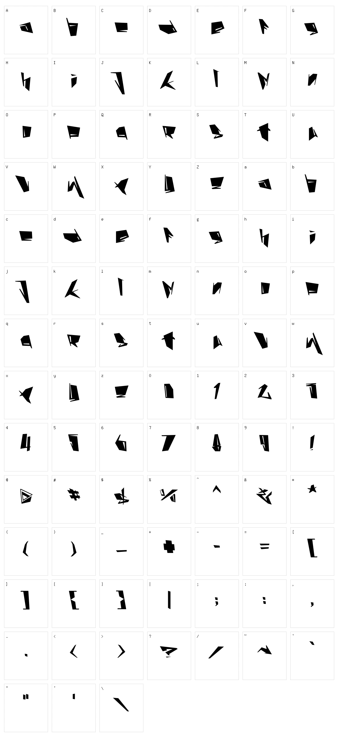 Stab Character Set