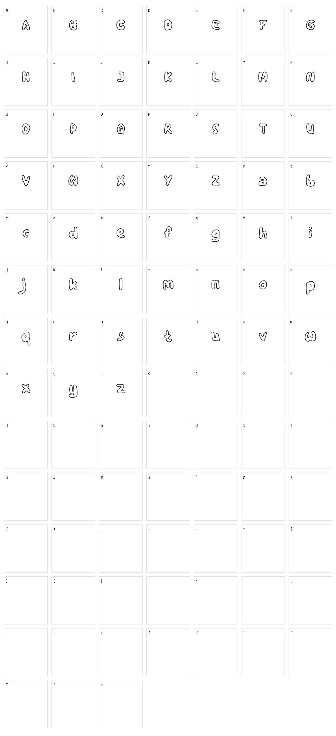 Hooey Character Set