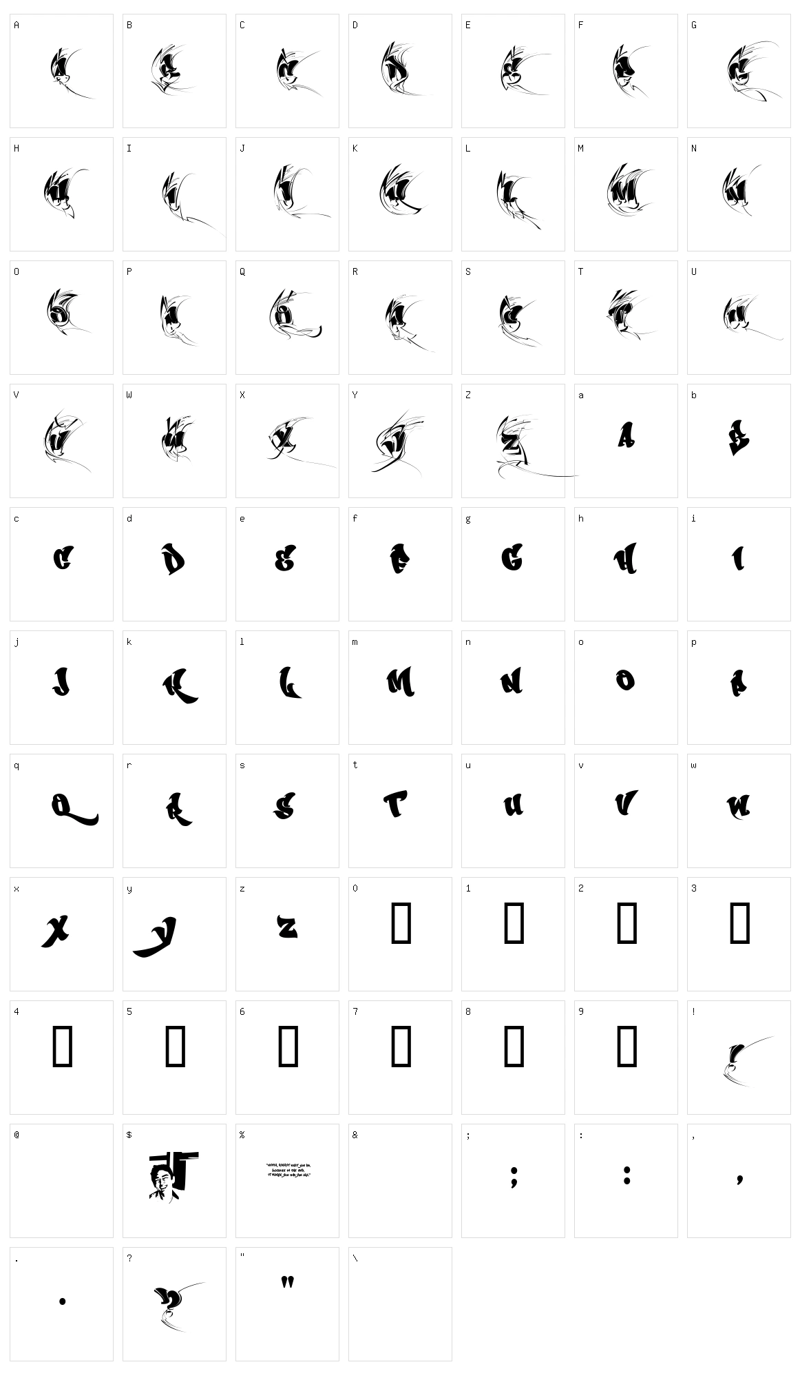 Chase Zen Sprawl Character Set
