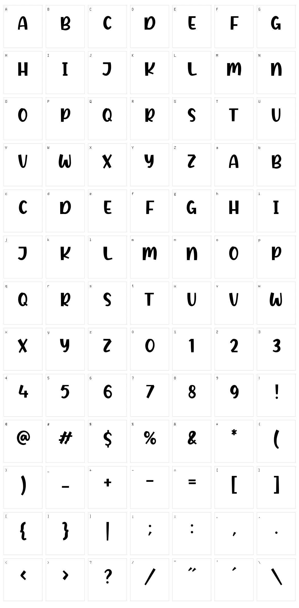 Icebold Character Set