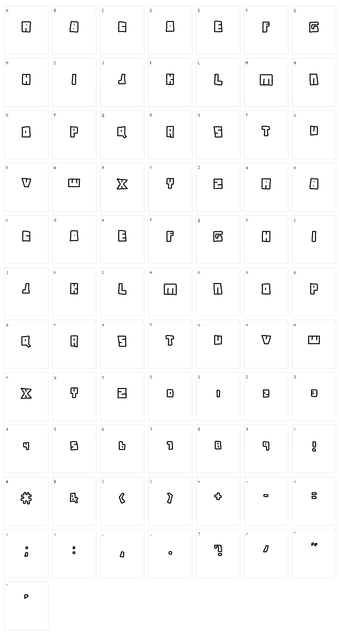 Instant Access Character Set