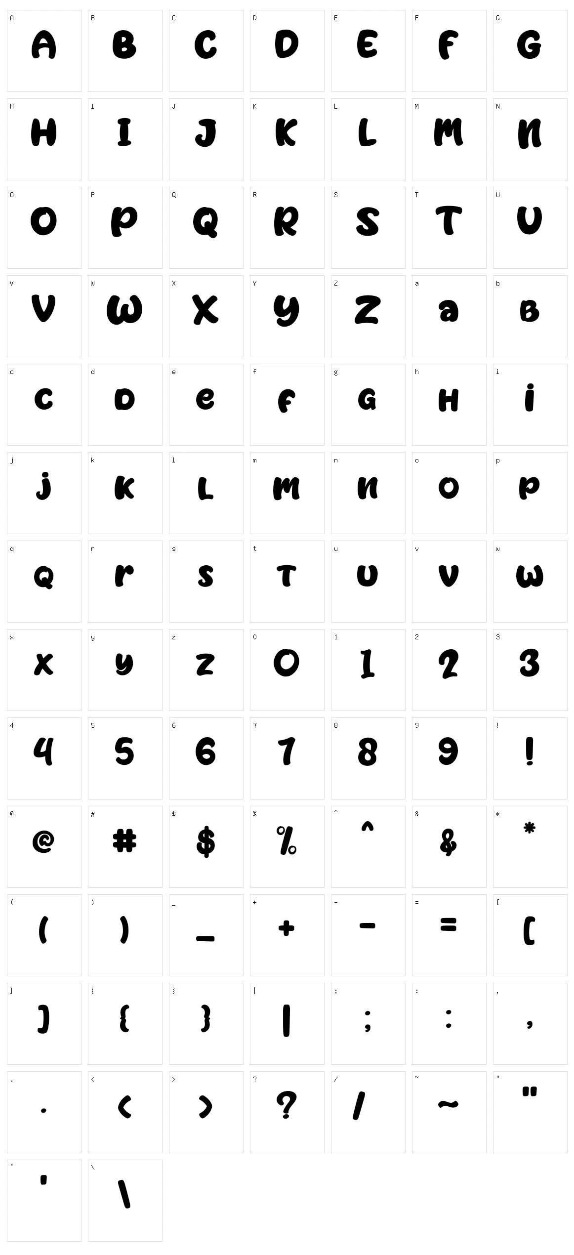 Jackdean Character Set