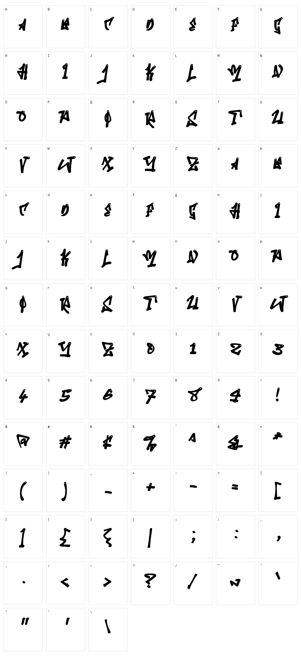 A Arena Graffiti Character Set