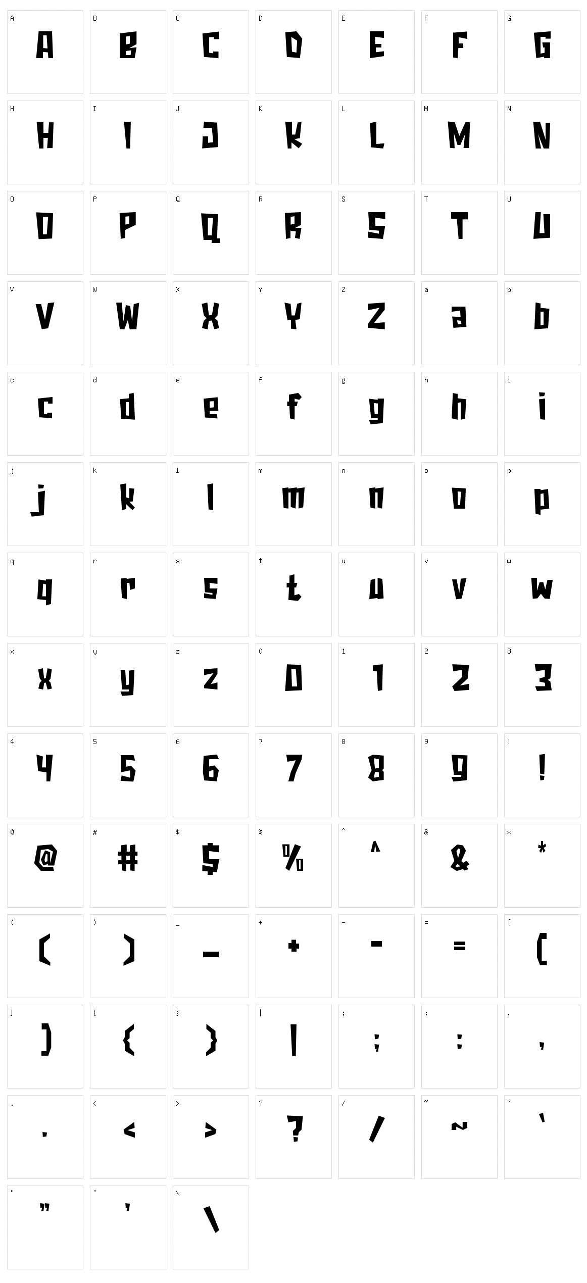 Jagged World Character Set