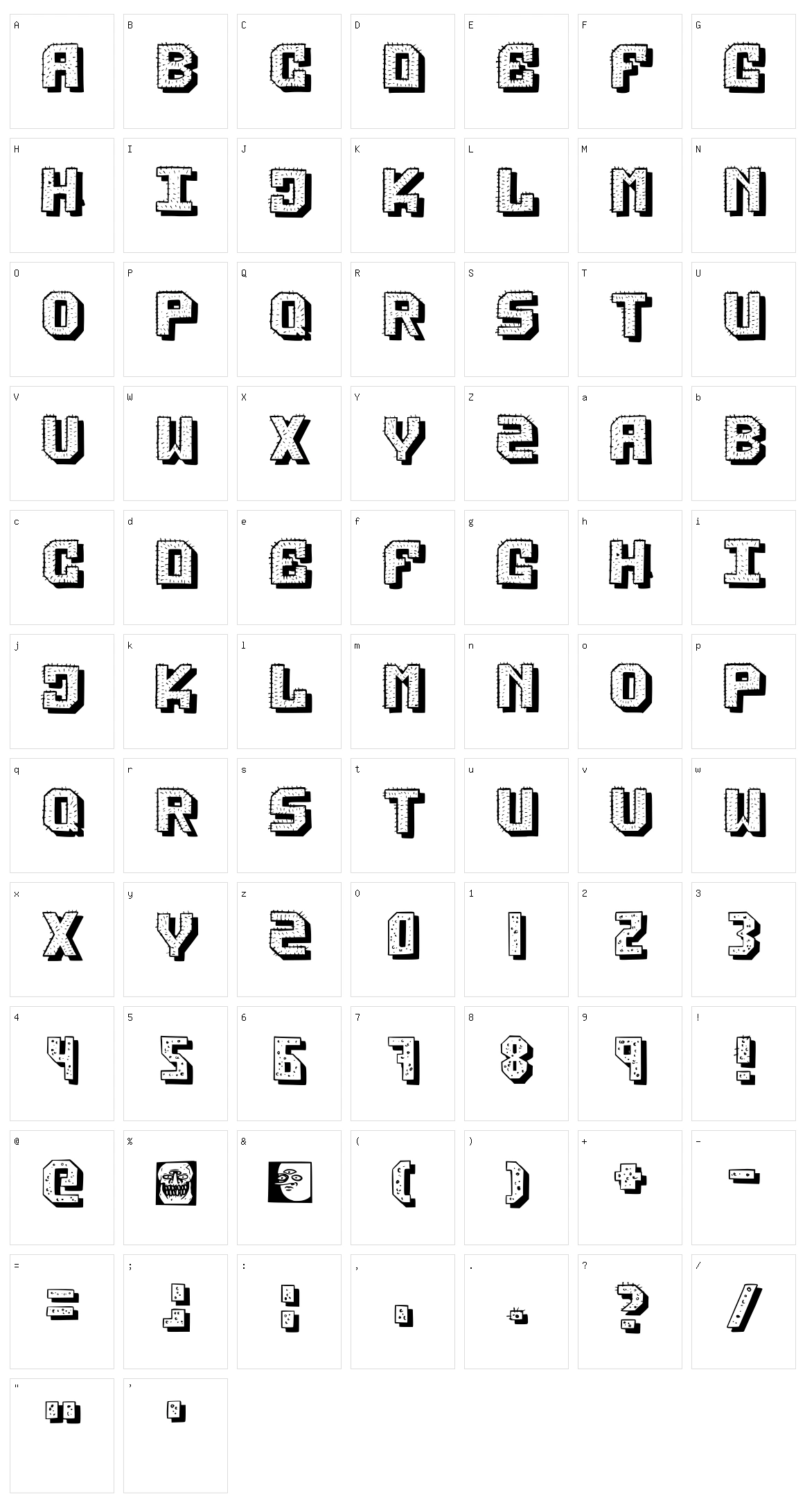 Jahfont Character Set