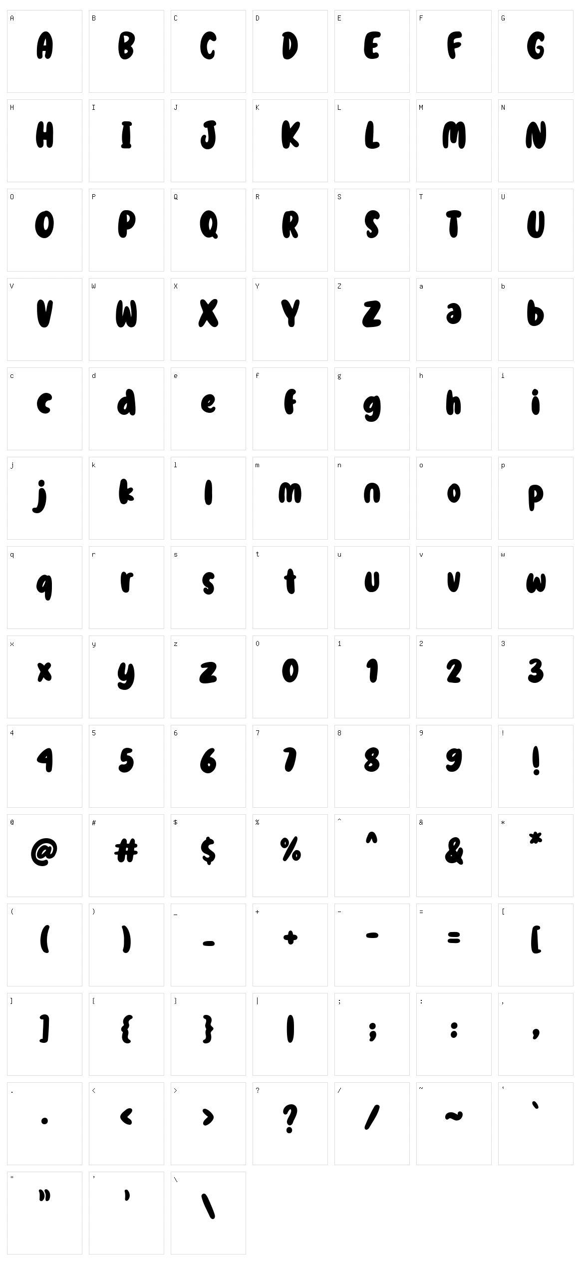 Jalibar Character Set