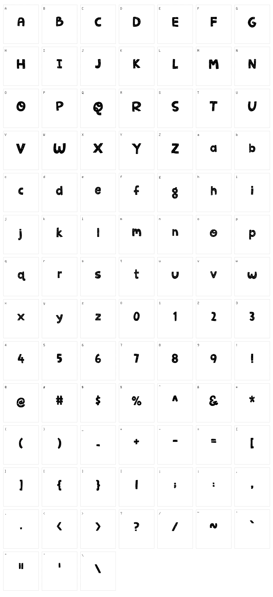 Jellygurp Character Set