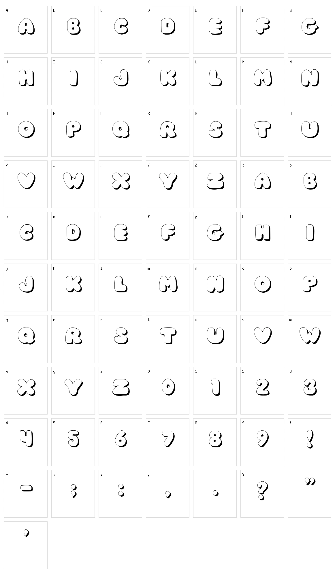 JI Chubby Chunky Caps Character Set