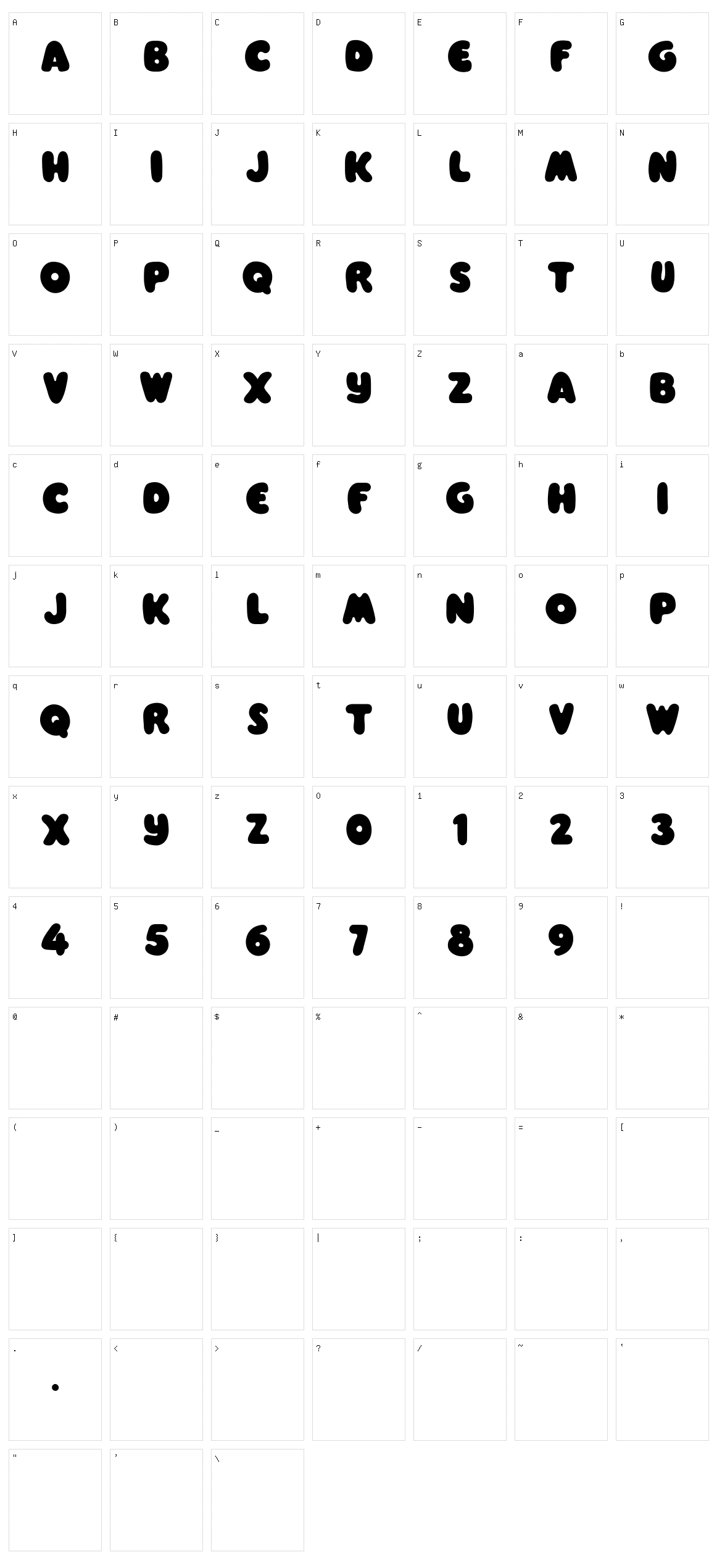 Jumbalo Character Set