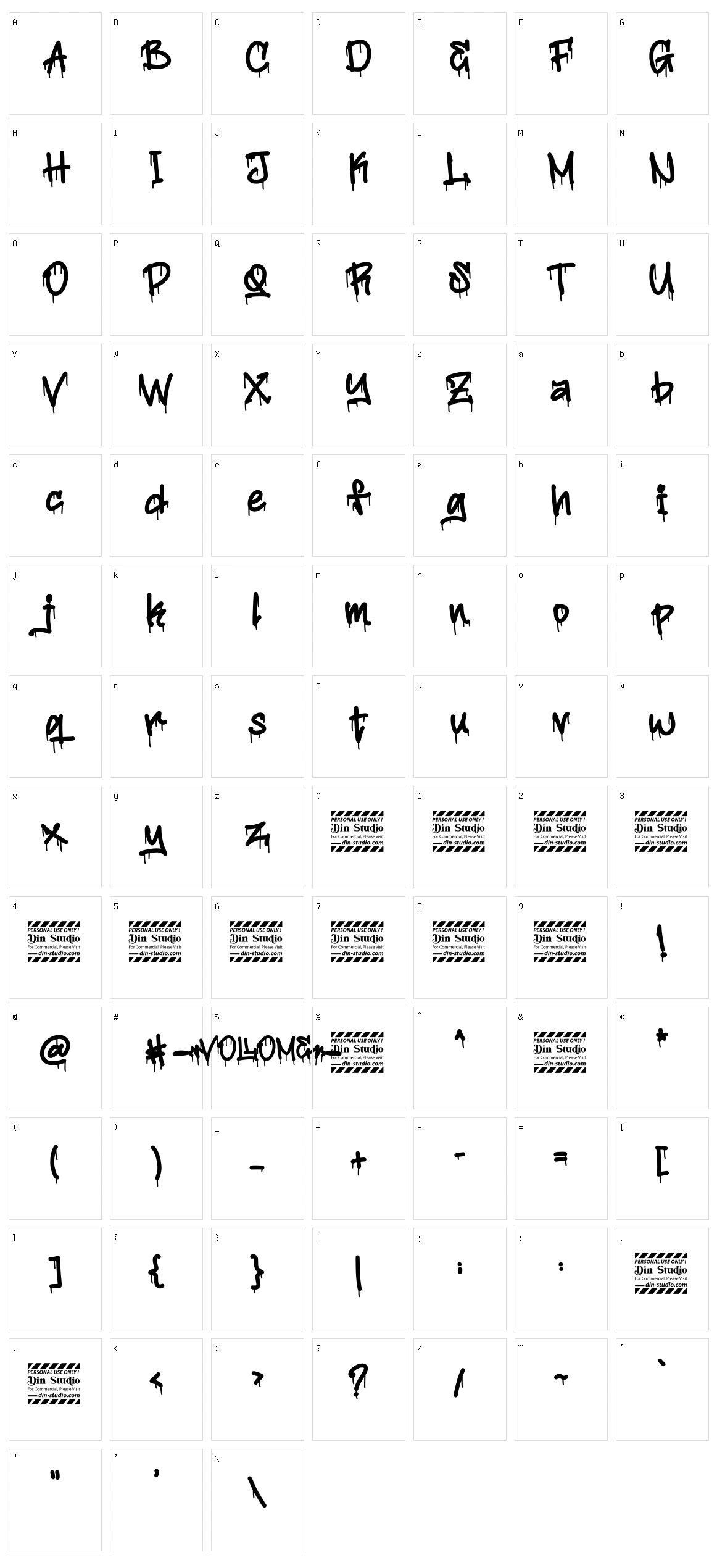 Vollome Character Set