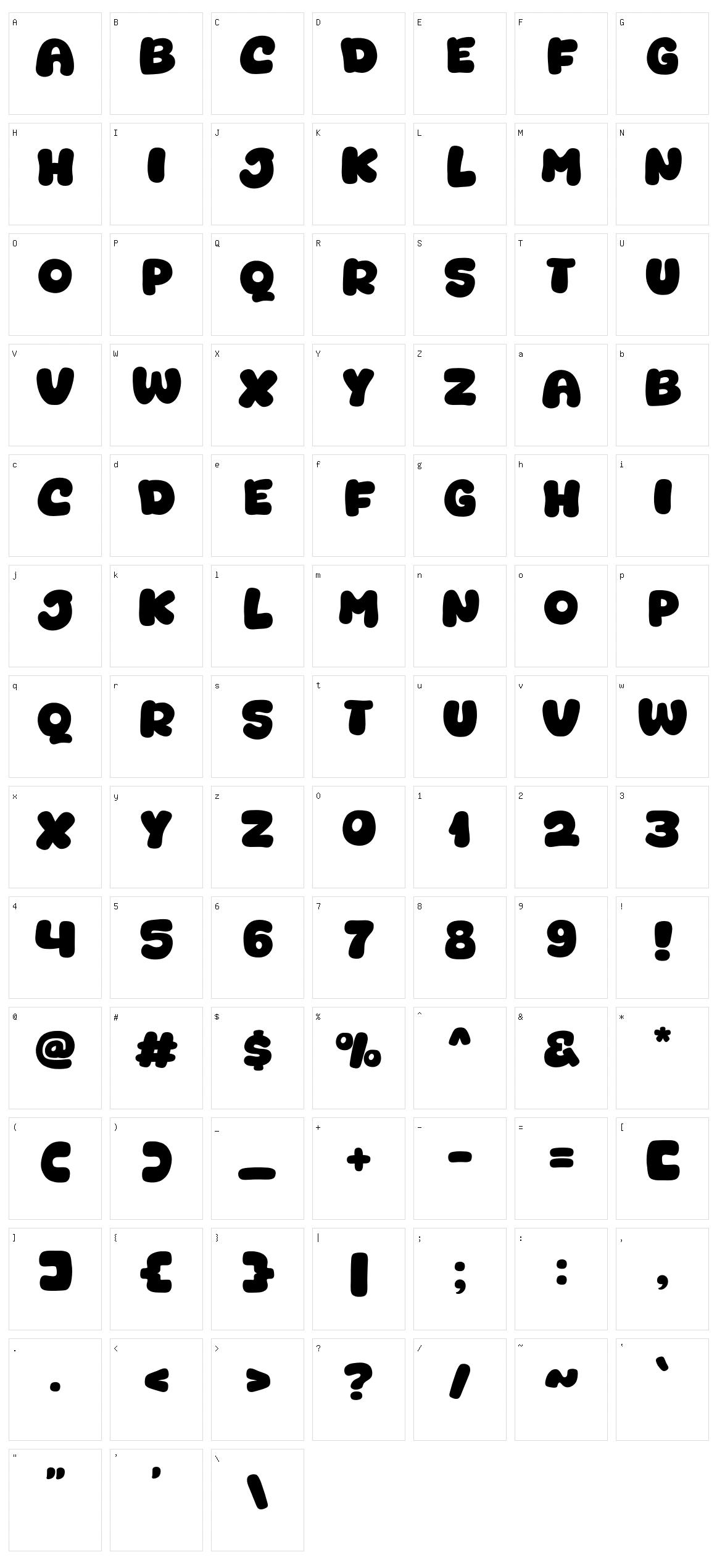 Junicat Character Set