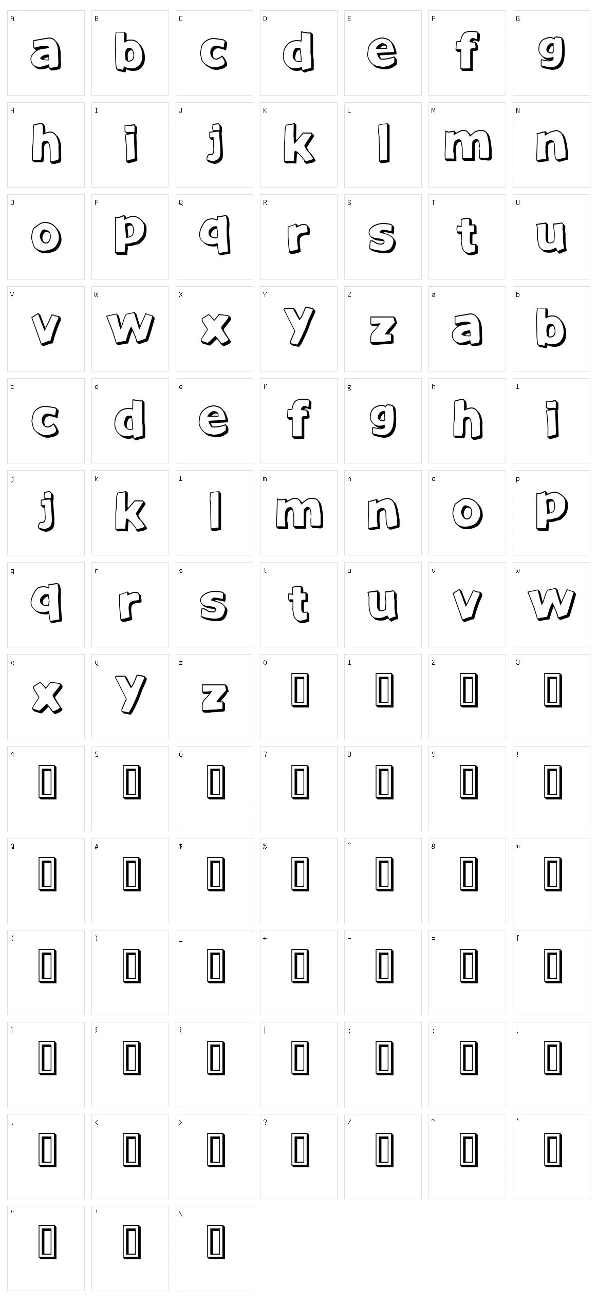 Just Another Font Character Set