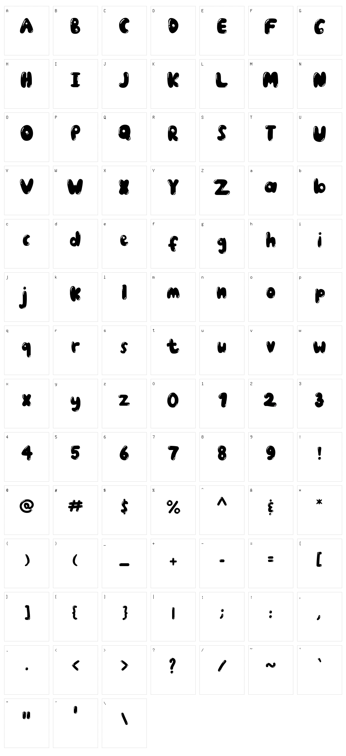 Just Bubble Character Set