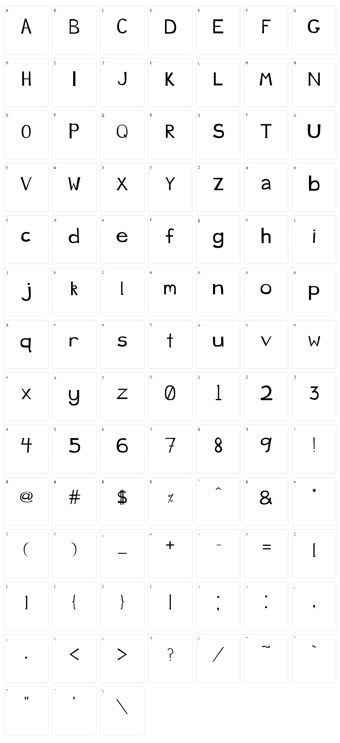 Just Ducky Character Set