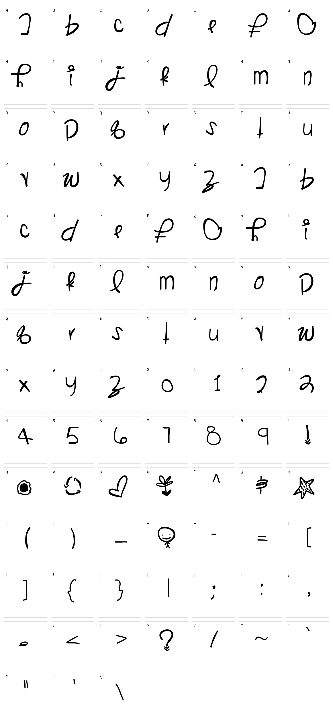 Kangaroo Song Character Set