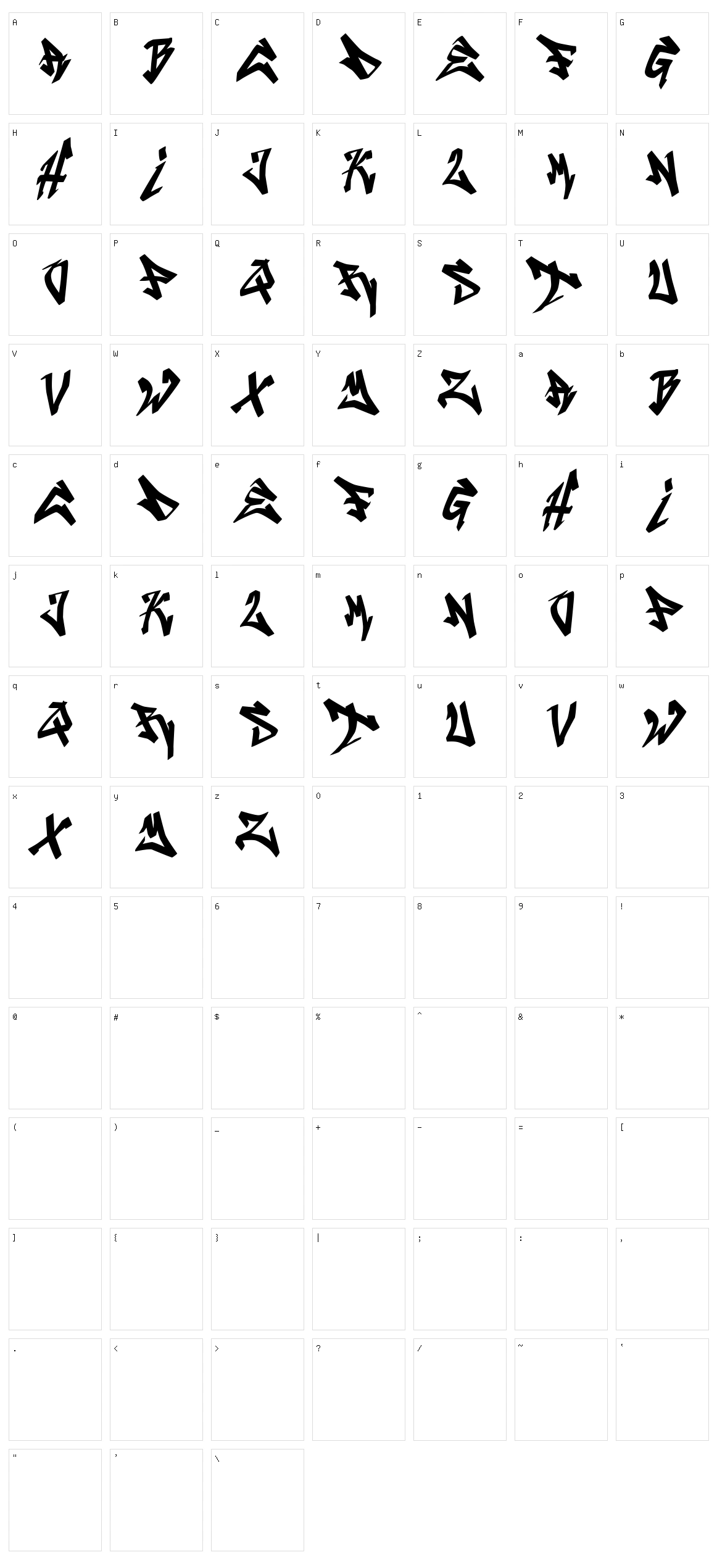 Cruze 2 Character Set
