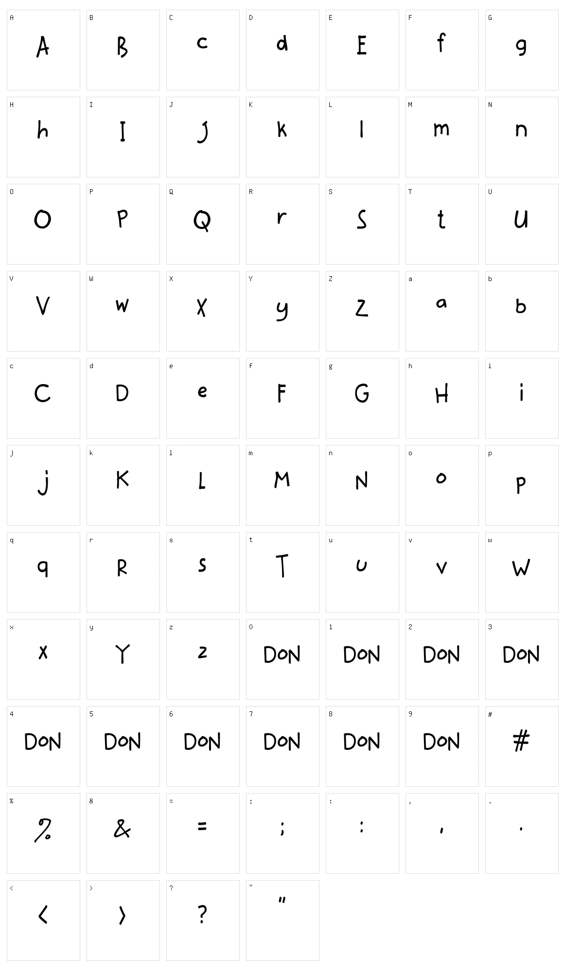 Katkat Scrambled Character Set