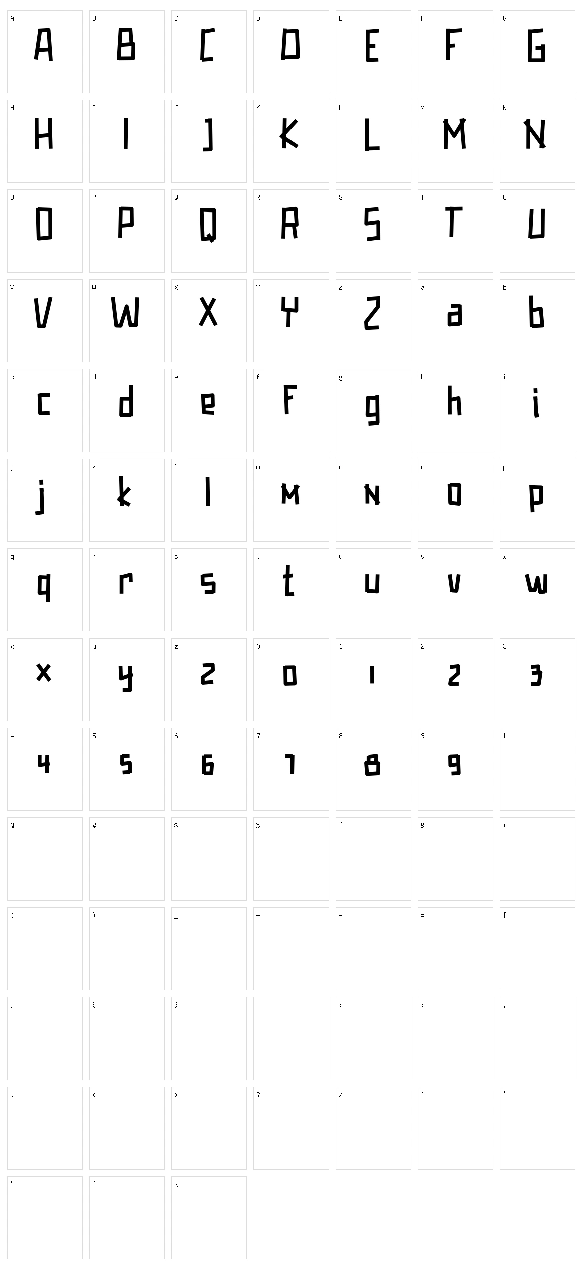 Kazan Character Set