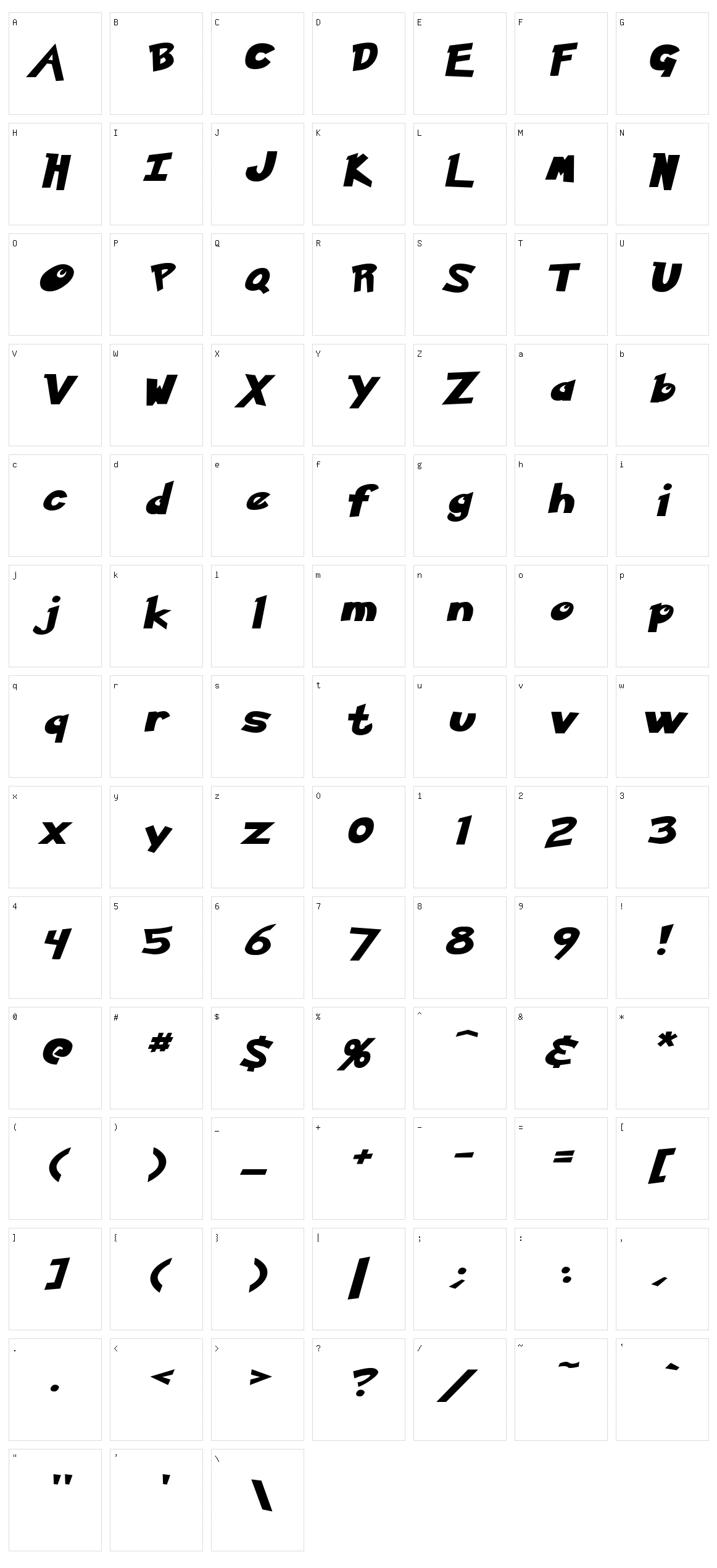 Ketchum Character Set