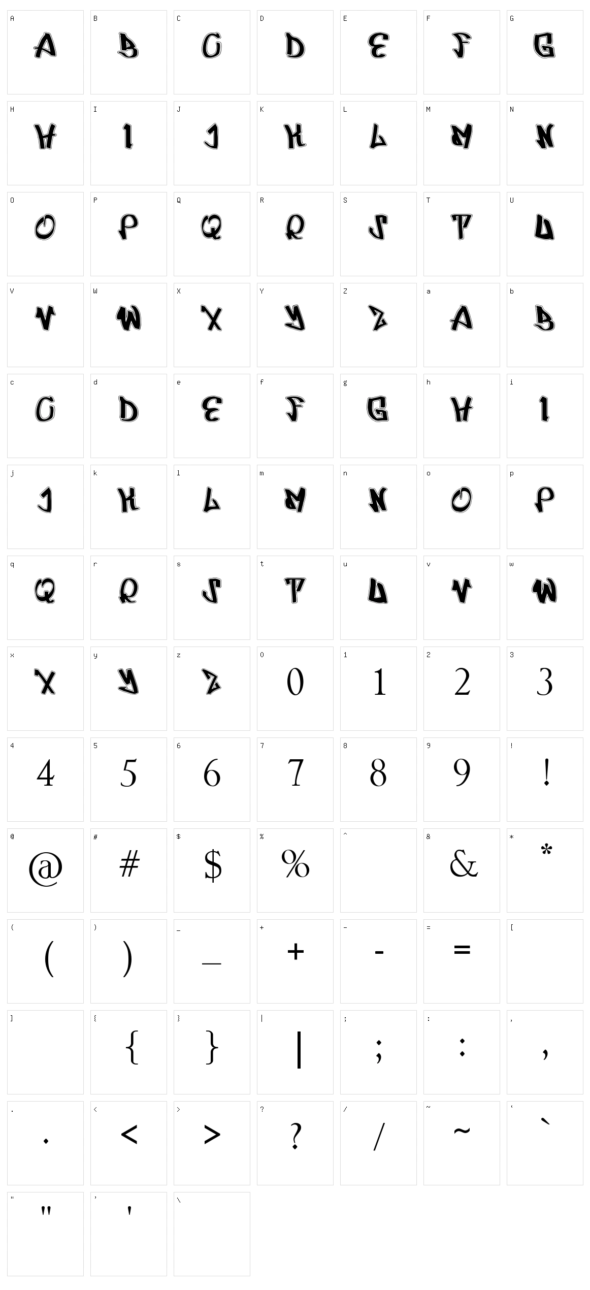 UrbRapper Character Set