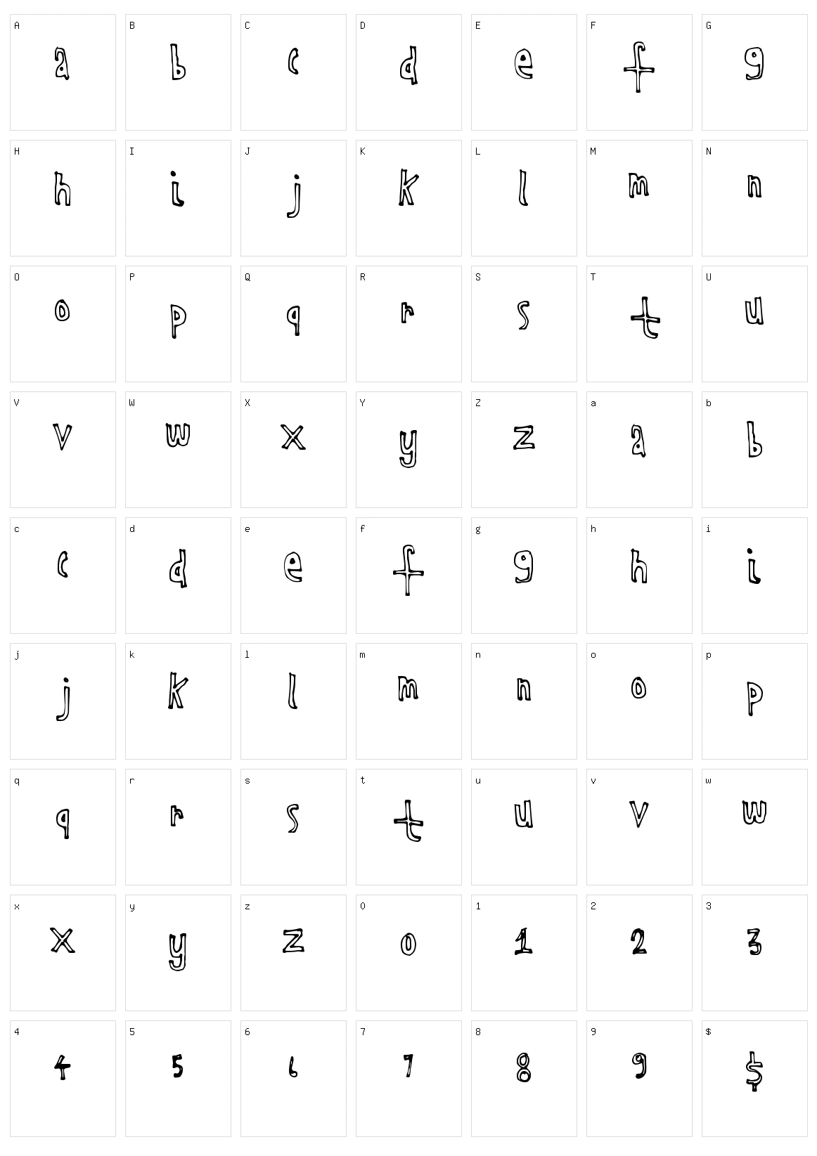 Kids Outline Character Set