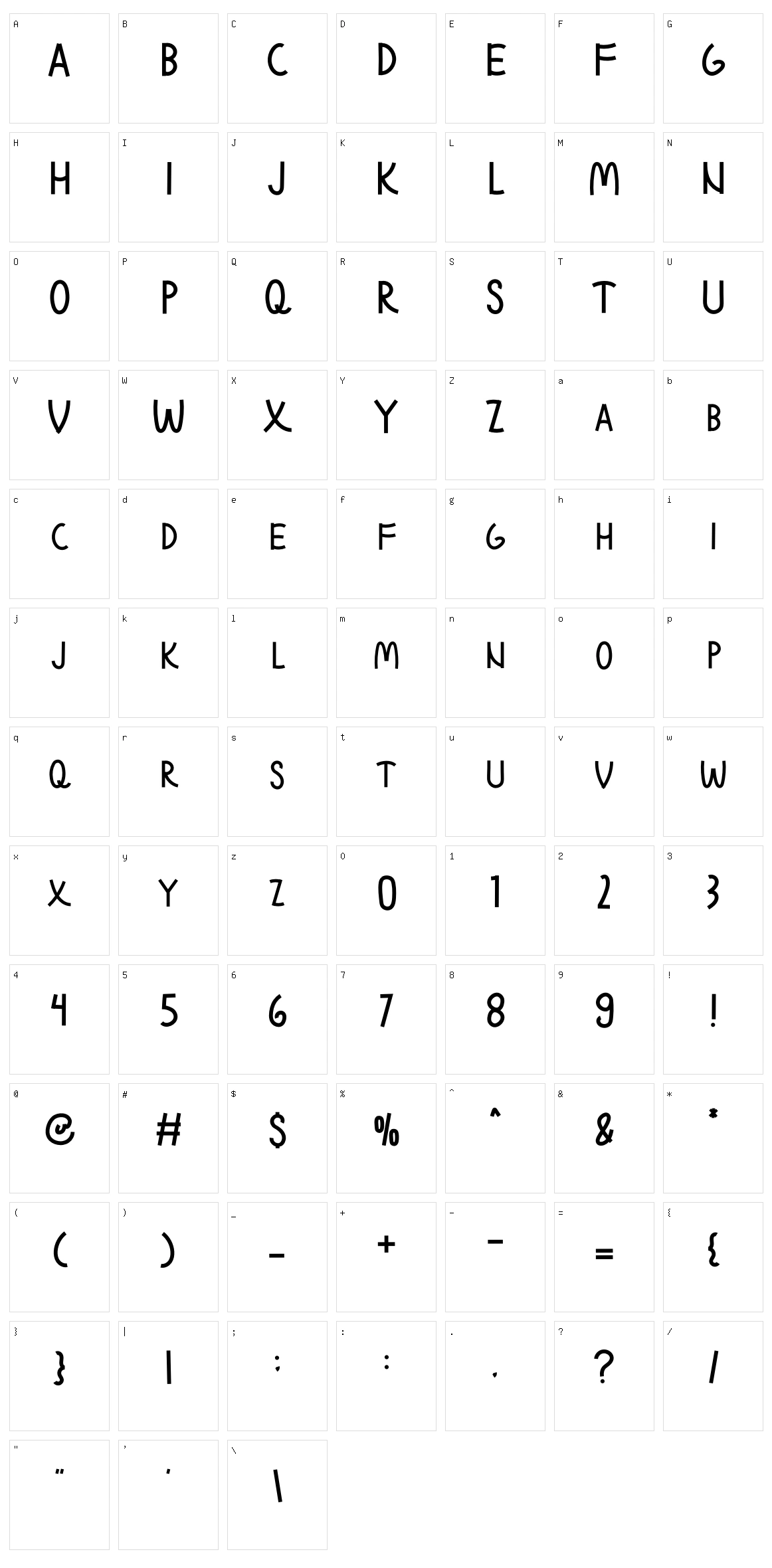 Kidsbro Character Set