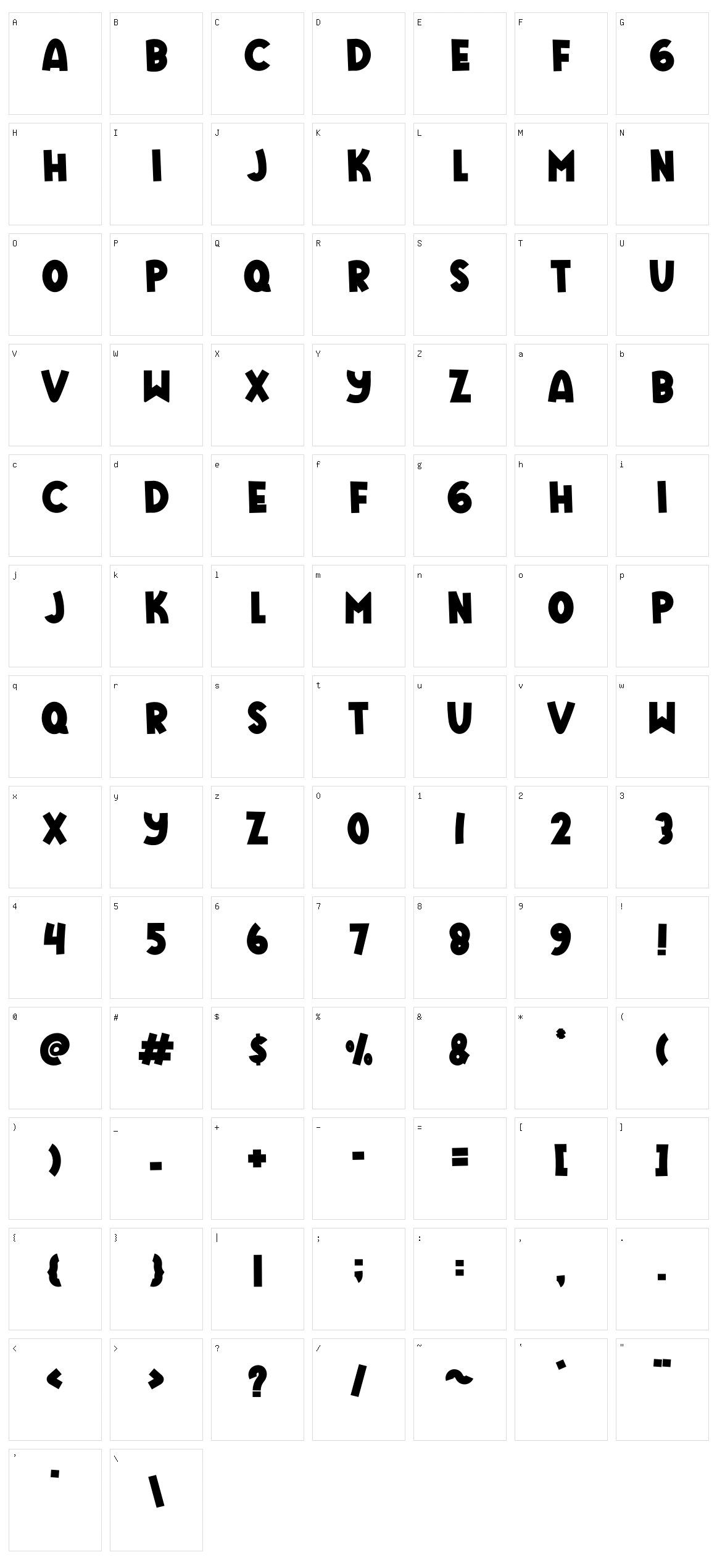Kidsco Character Set