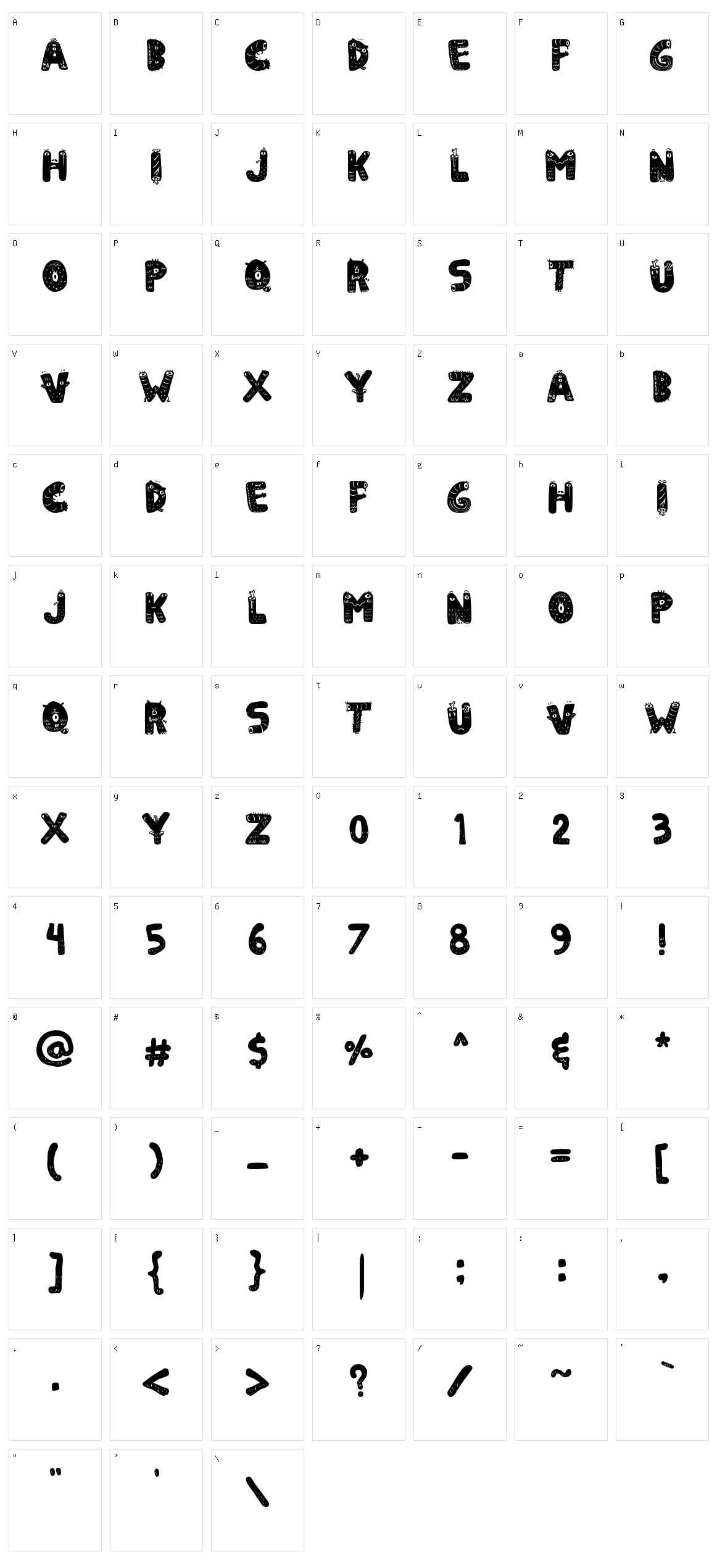 Killed Vespertine Character Set
