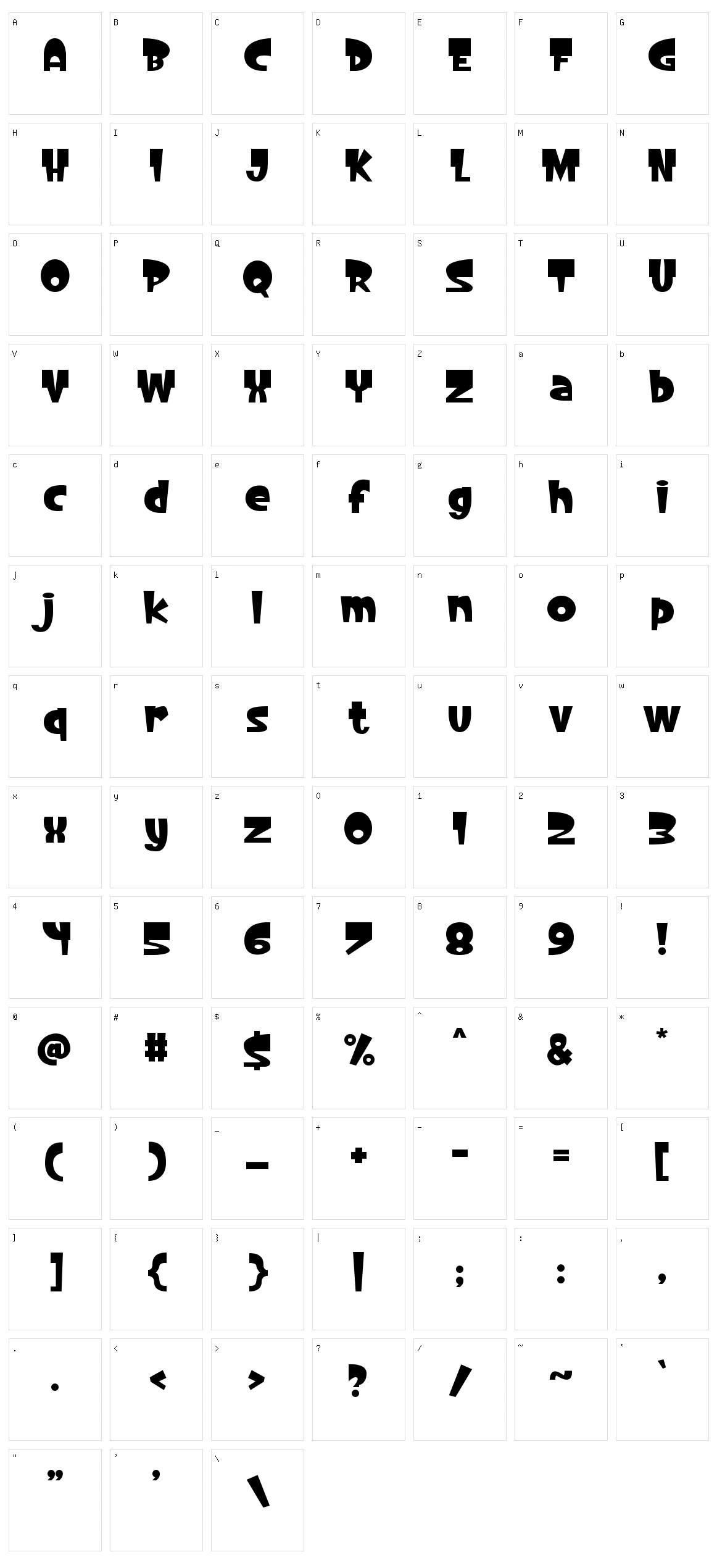 Klanktoon Character Set