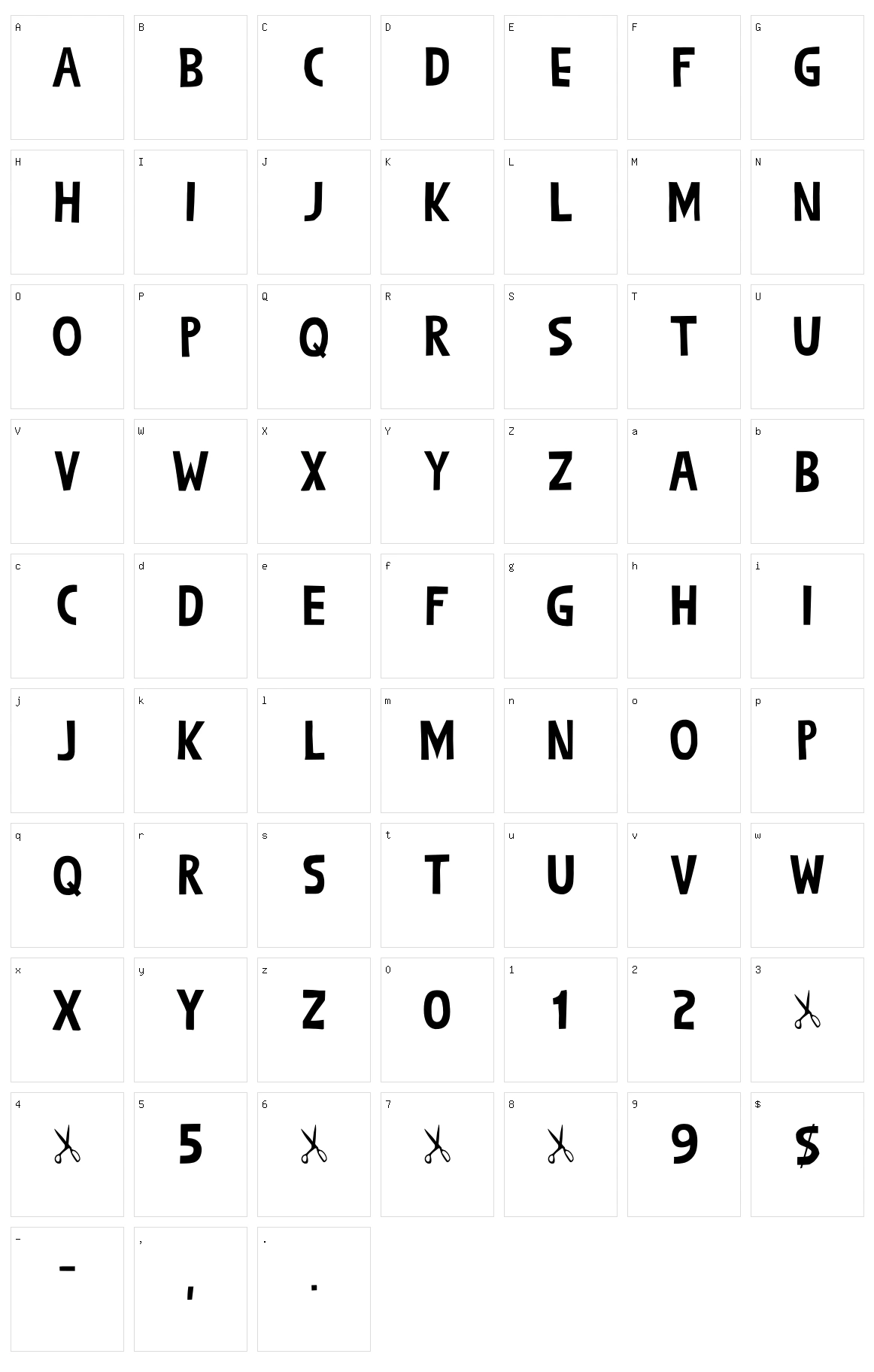 Knip Character Set