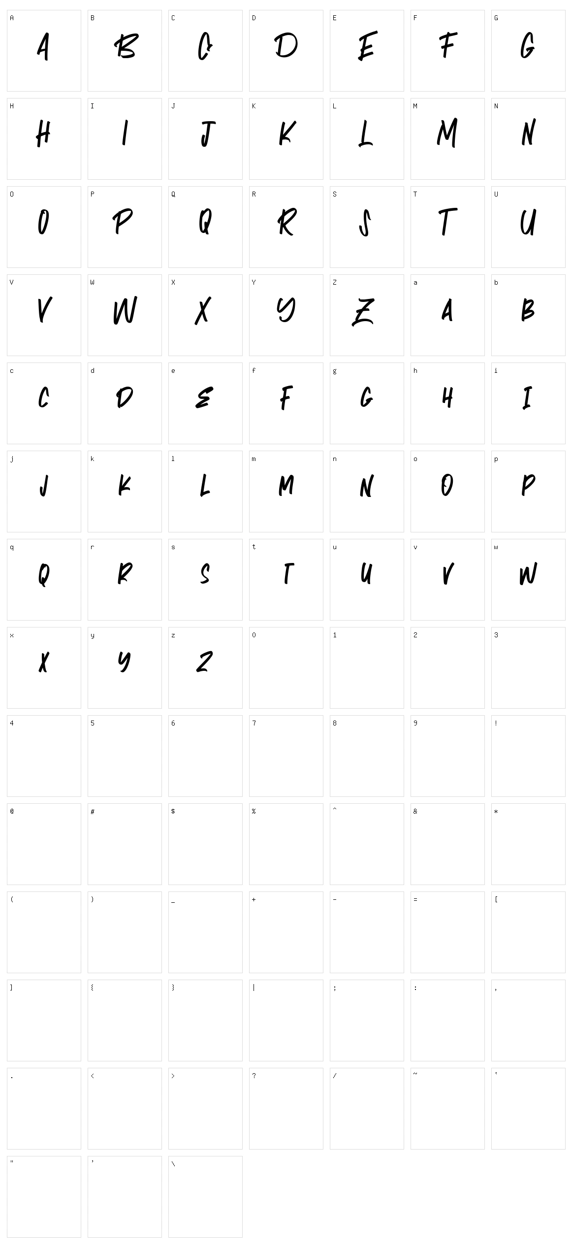 Mathernal Character Set