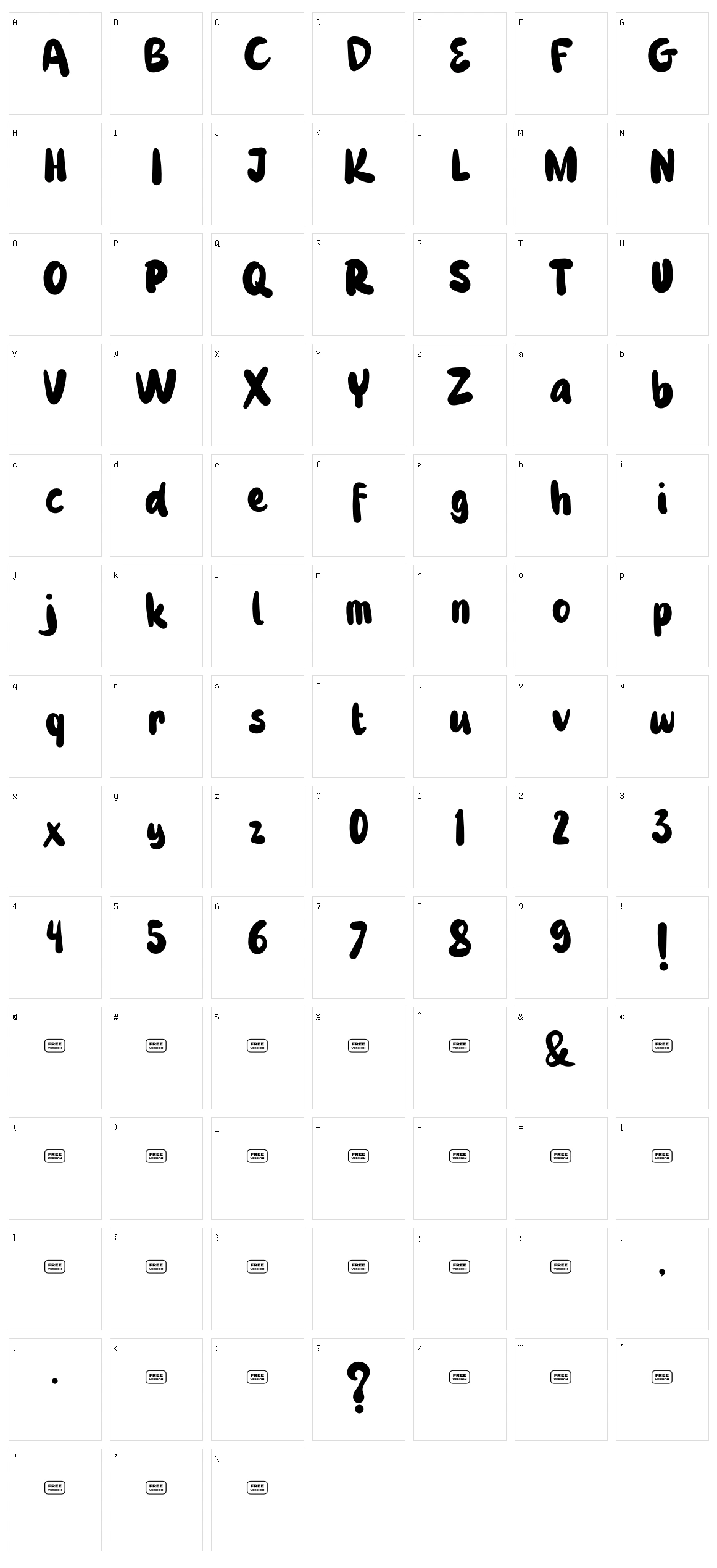 Koplok Character Set